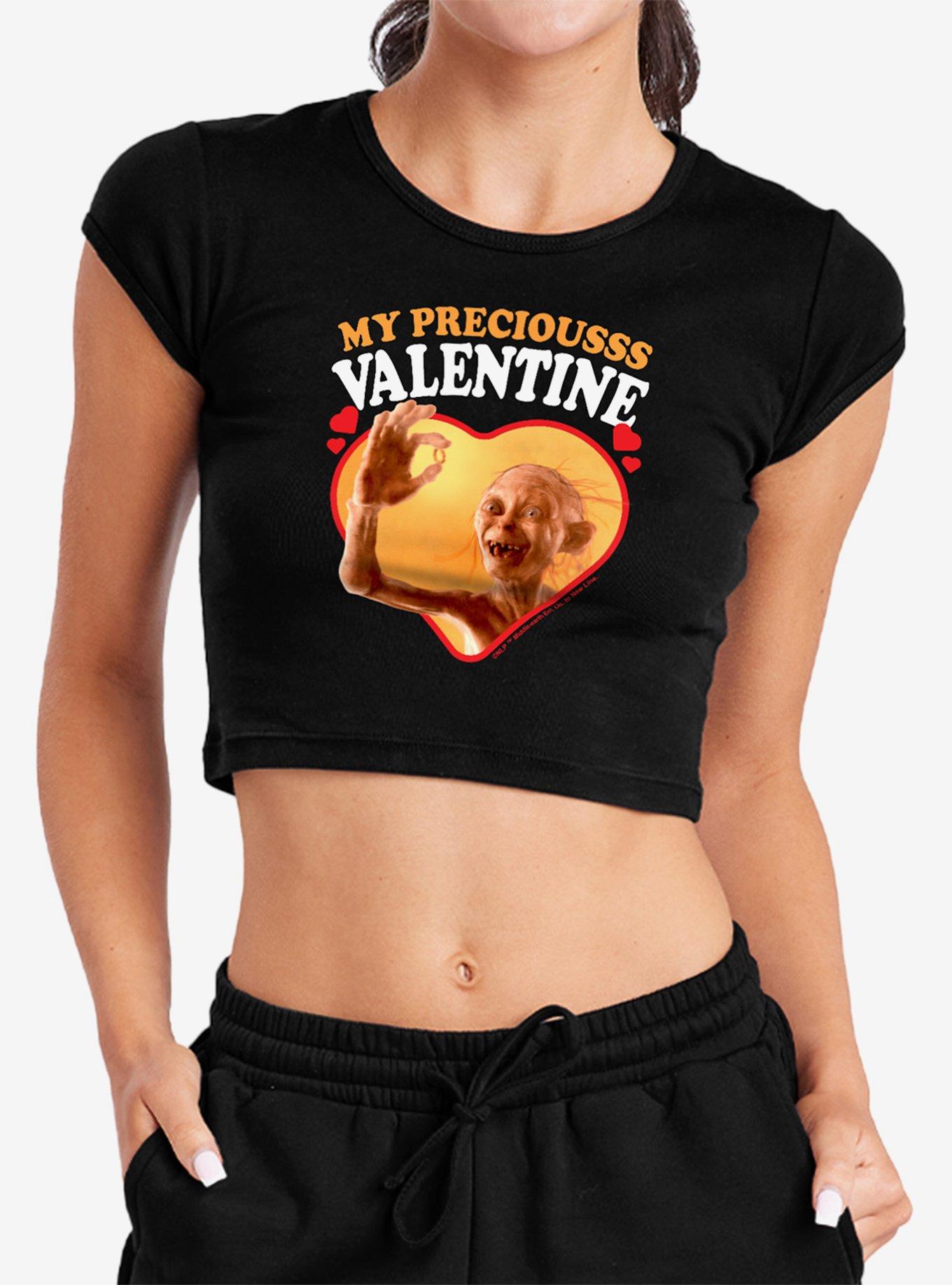 The Lord of the Rings Gollum My Precious Valentine Cap Sleeve Baby Rib Women's Crop Top, , hi-res