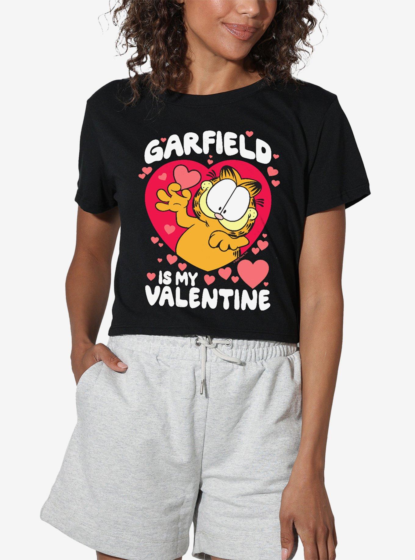 Garfield Is My Valentine Girls Crop Top T-Shirt, , hi-res