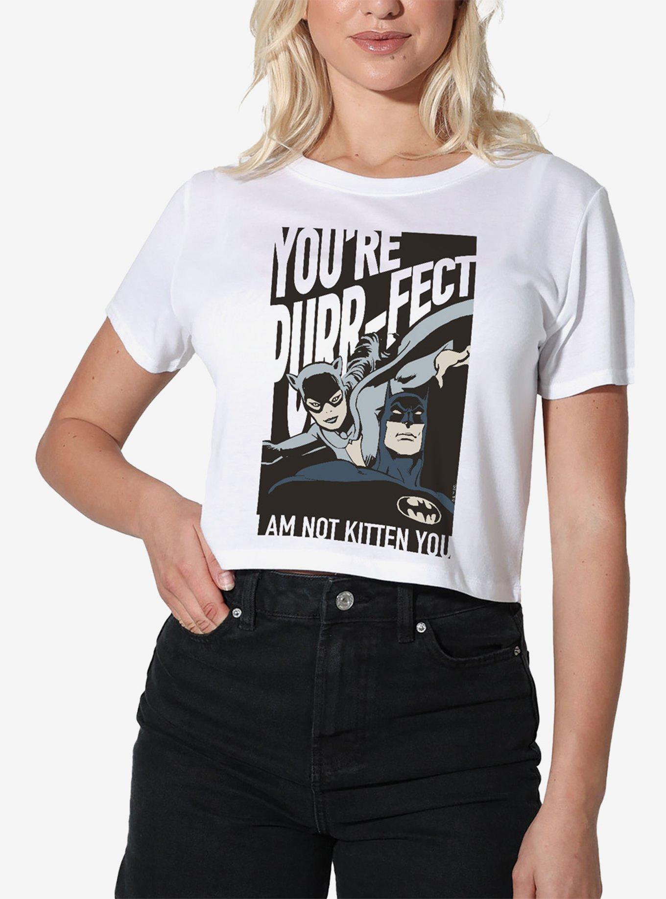 DC Comics Batman Catwoman You're Purrfect Girls Crop Top T-Shirt, , hi-res