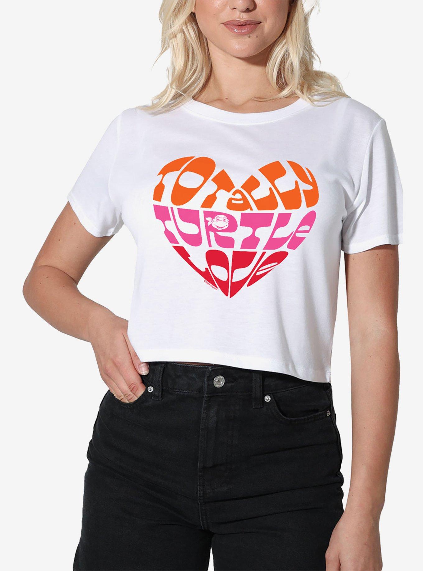 Teenage Mutant Ninja Turtles Totally Turtle Love Girls Crop Top T-Shirt, , hi-res