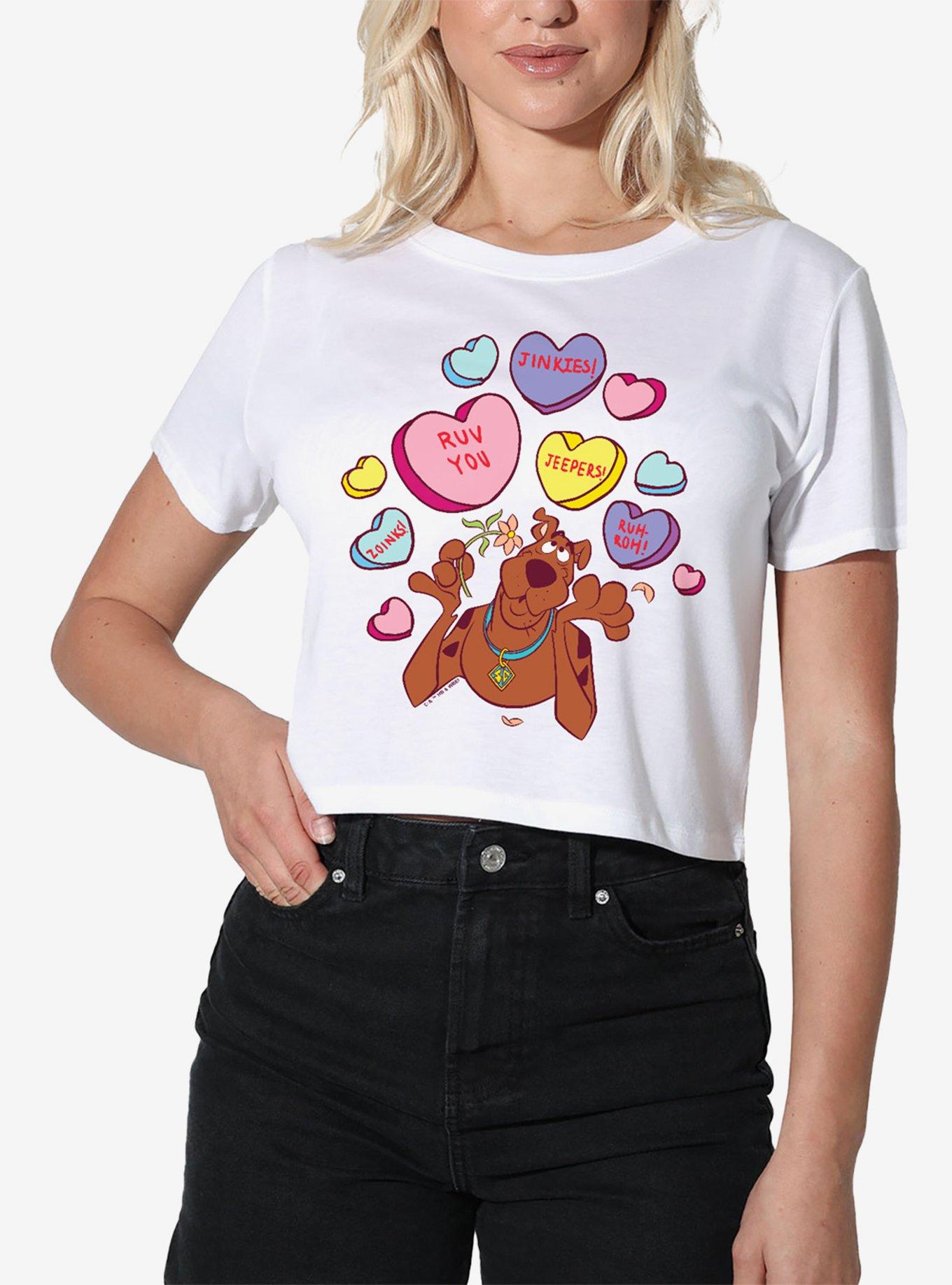 Scooby-Doo! Heart Candy Girls Crop Top T-Shirt, , hi-res