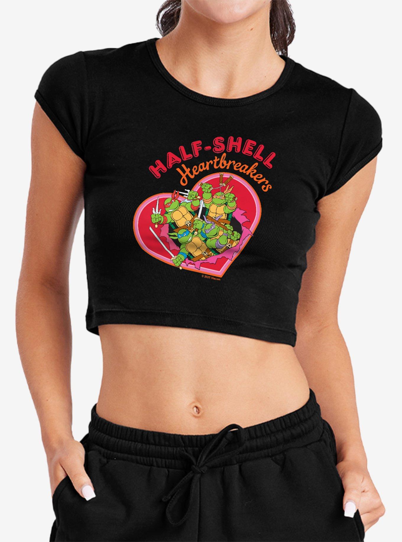 Teenage Mutant Ninja Turtles Half-Shell Heartbreakers Cap Sleeve Baby Rib Girls Crop Top, , hi-res