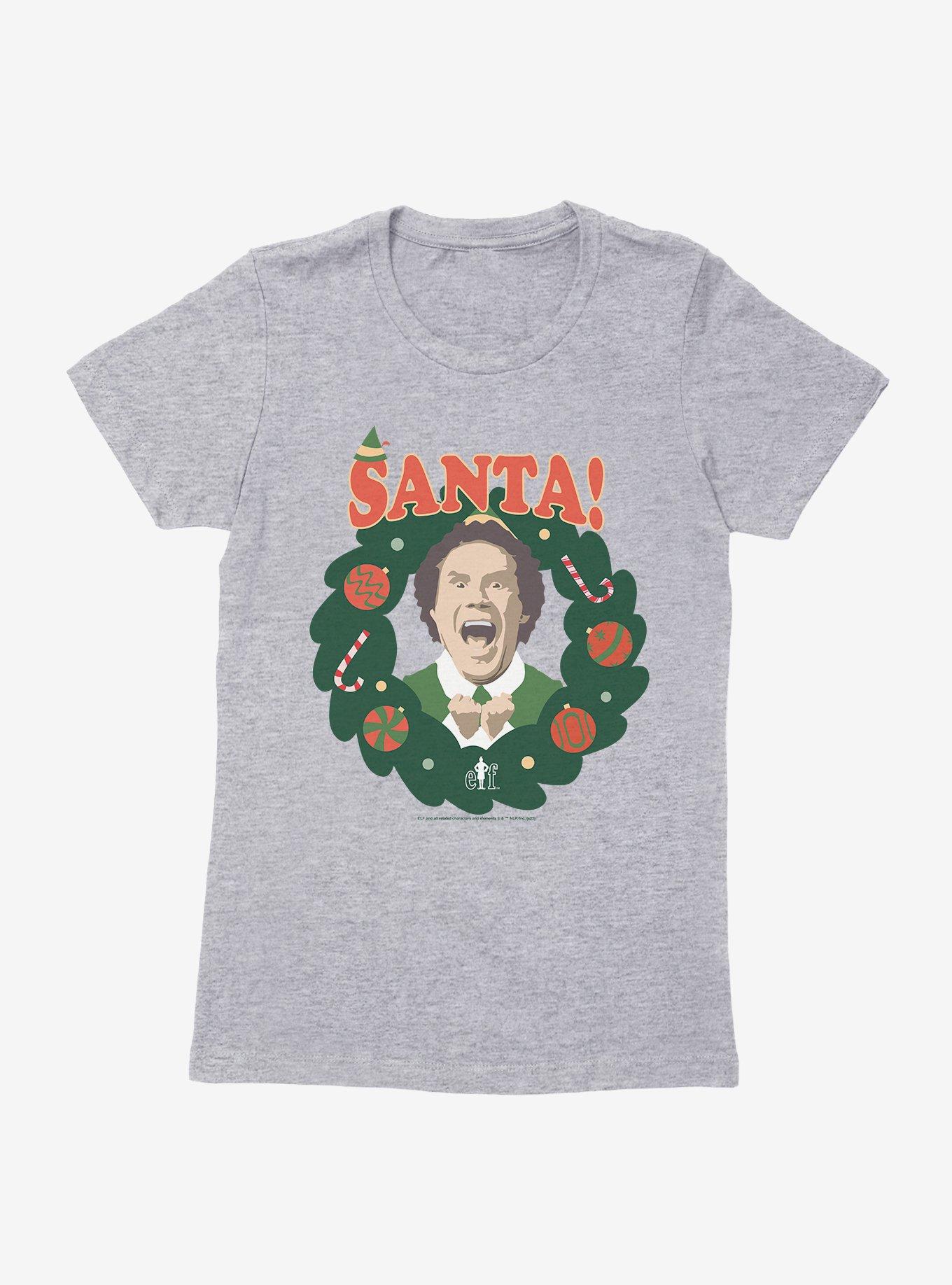 Elf Santa Buddy Wreathe Womens T-Shirt, , hi-res