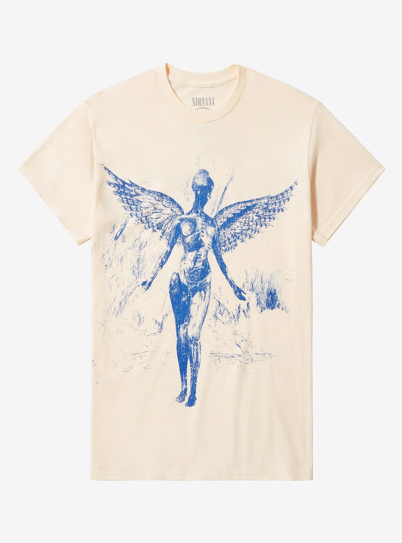 Nirvana Blue In Utero Angel Boyfriend Fit Girls T-Shirt, , hi-res