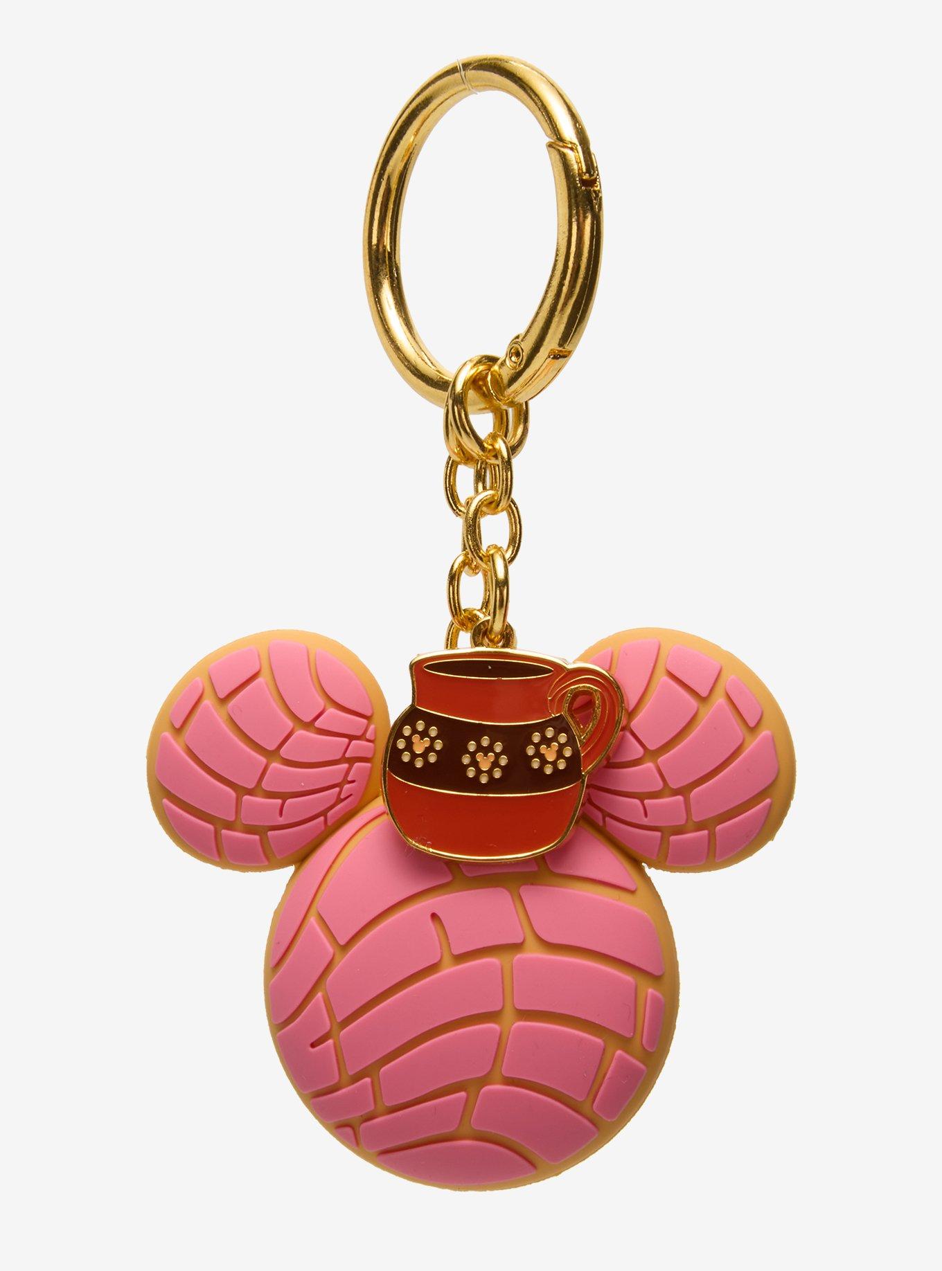 Loungefly Disney Mickey Mouse Pink Concha Muli-Charm Keychain, , hi-res