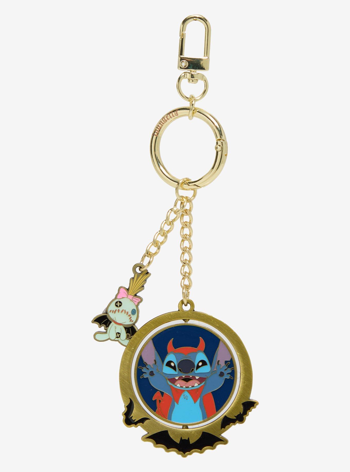 Loungefly Disney Lilo & Stitch Angel & Devil Stitch Spinning Keychain, , hi-res