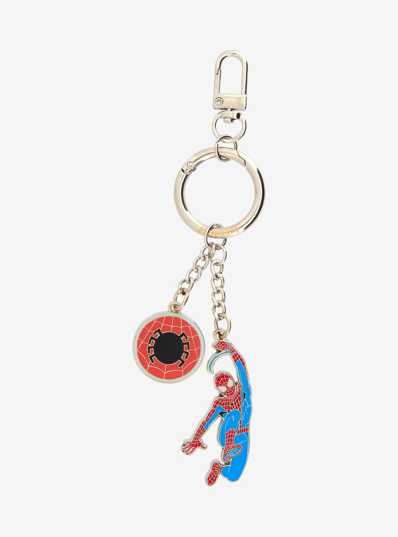 Loungefly Marvel Spider-Man Swinging Multi-Charm Keychain, , hi-res