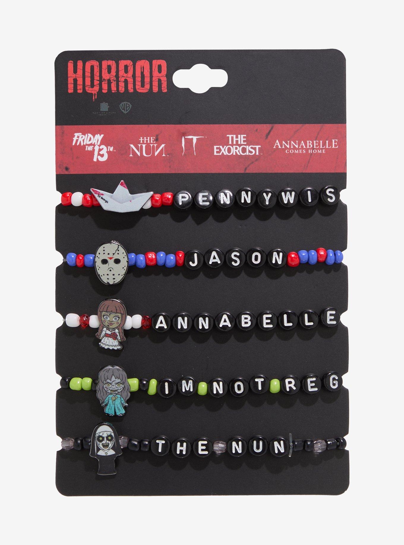 WB Horror Character Bead Bracelet Set | Hot Topic bazo1199 style horror bracelet