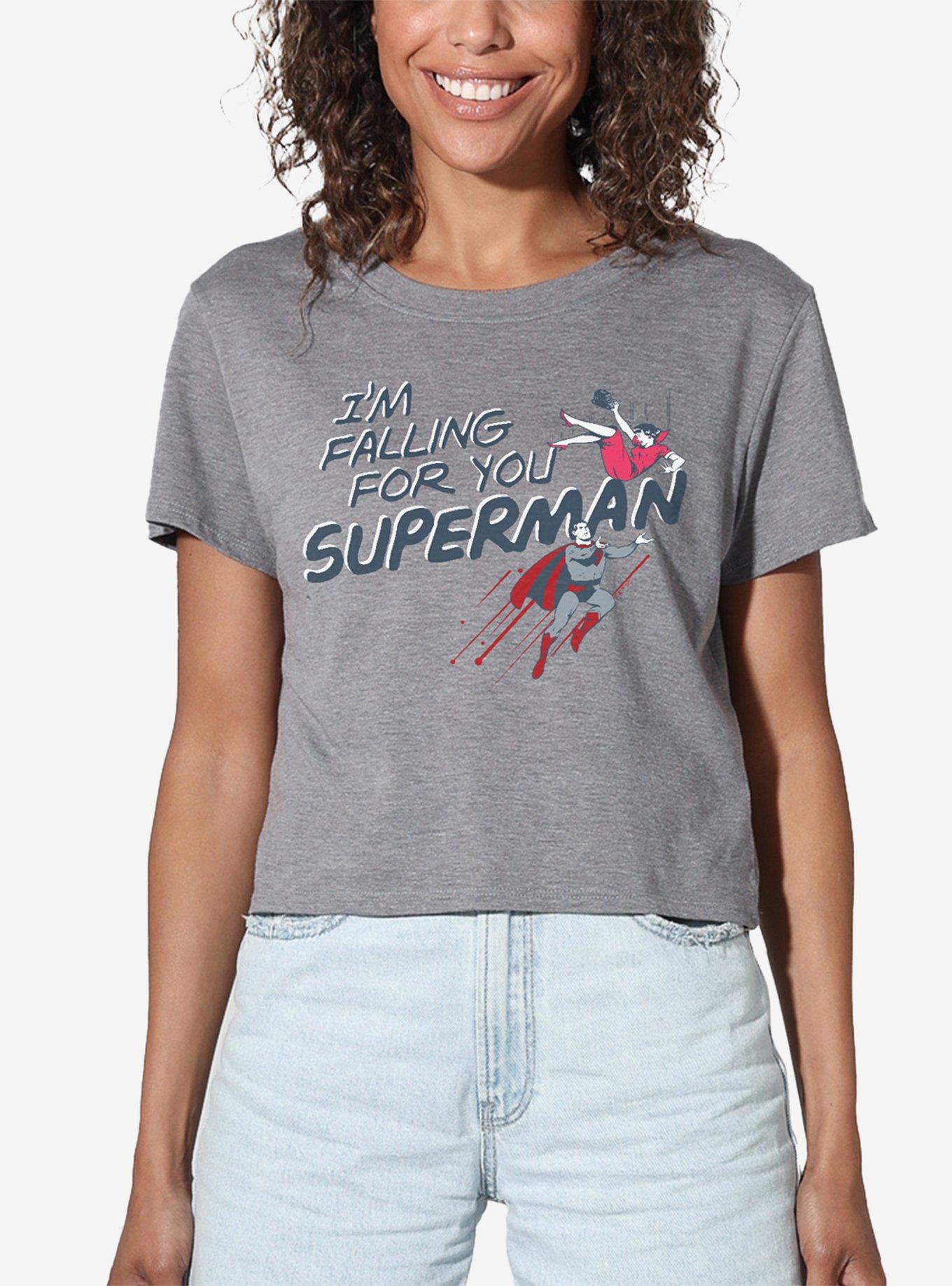 DC Comics Superman Falling For You Girls Crop Top T-Shirt, , hi-res