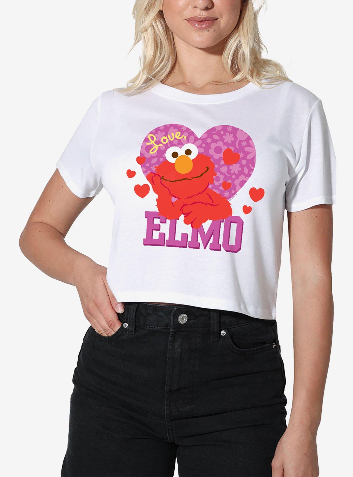 Sesame Street Love Elmo Girls Crop Top T-Shirt, , hi-res