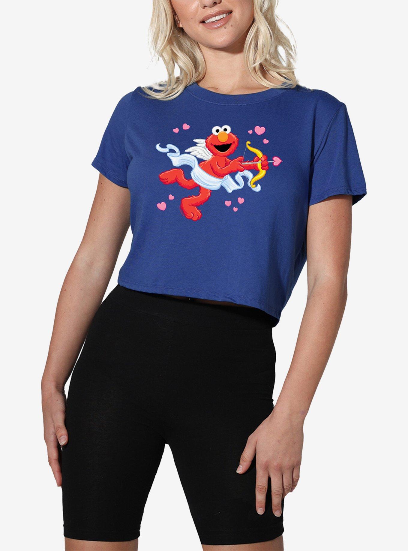 Sesame Street Cupid Elmo Girls Crop Top T-Shirt