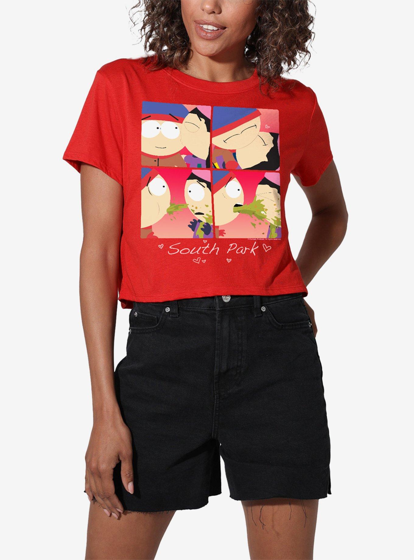 South Park Kyle and Wendy Squares Girls Crop Top T-Shirt