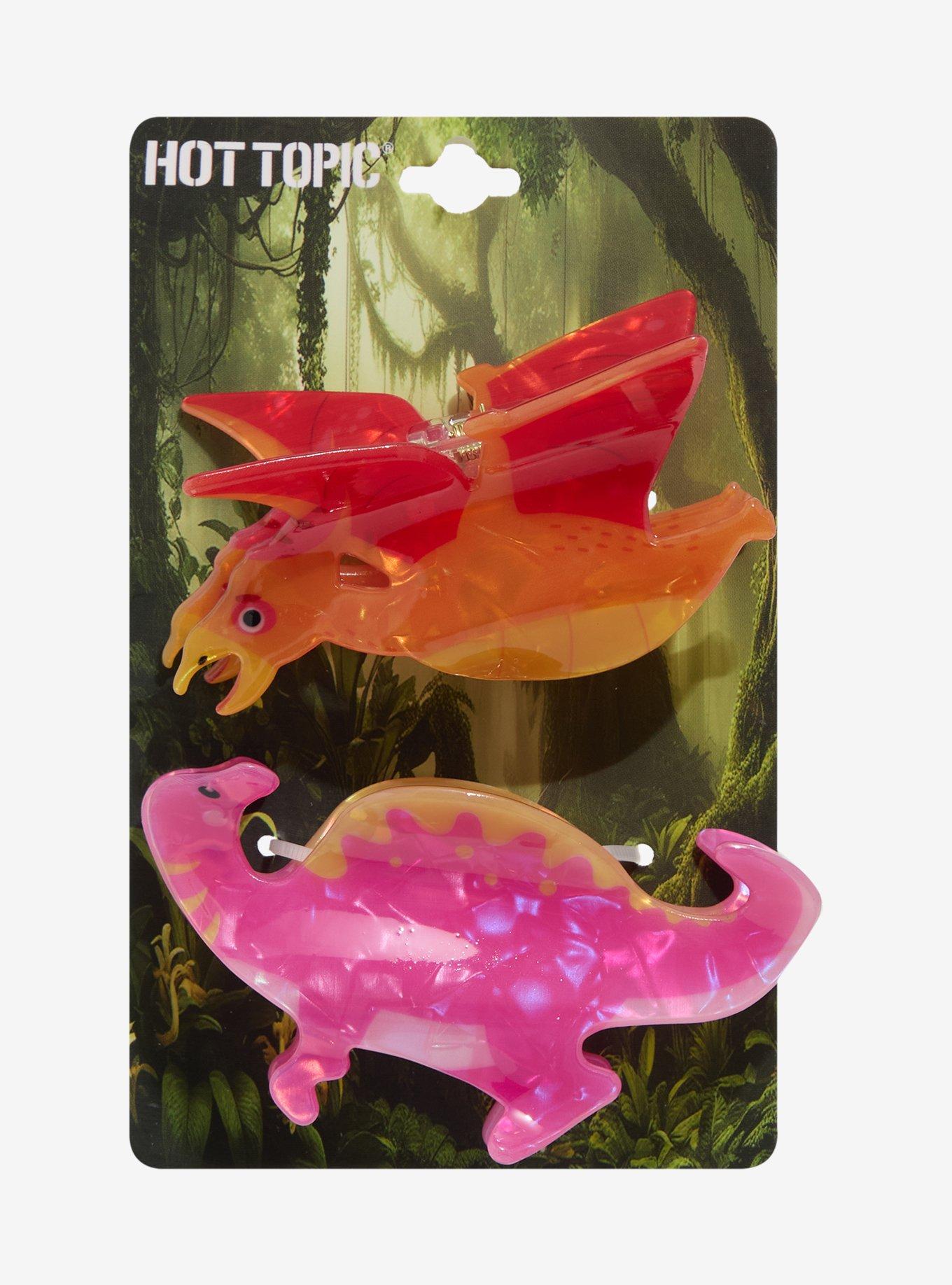 Dinosaur Figural Hair Clip Set, , hi-res