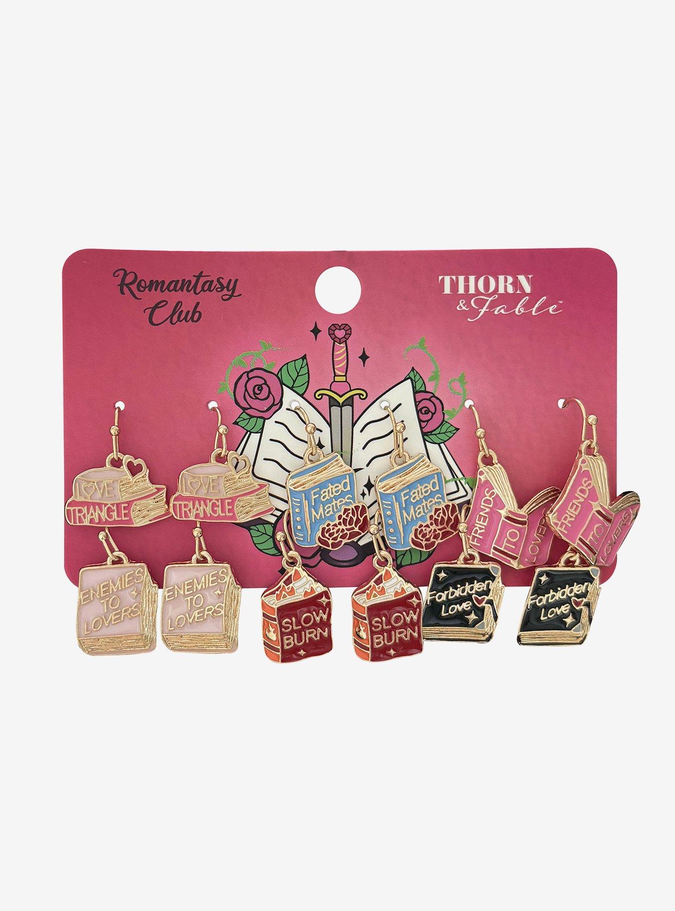 Thorn & Fable Romantasy Trope Books Earring Set, , hi-res