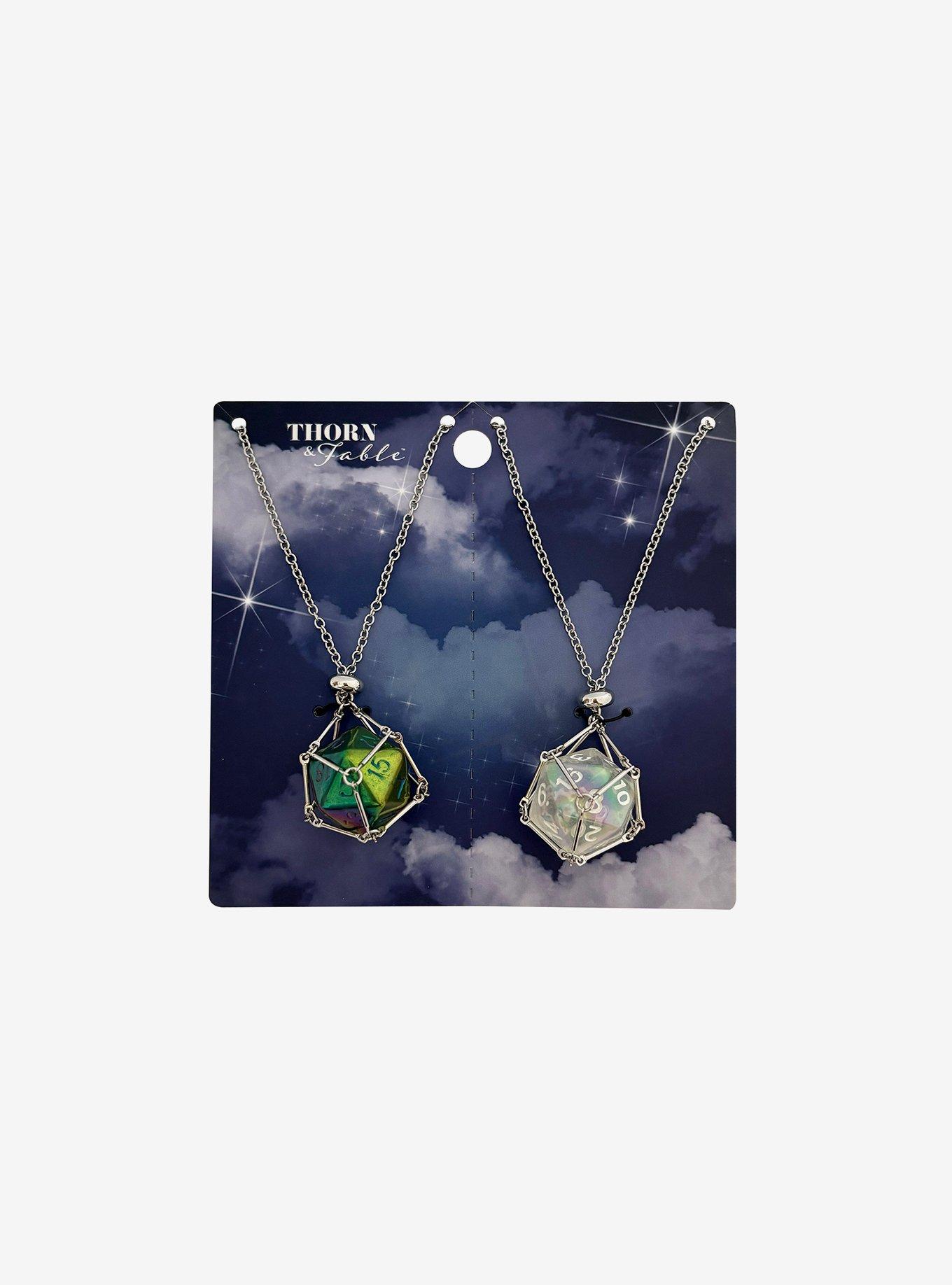 Thorn & Fable Polyhedral Dice Best Friend Necklace Set, , hi-res