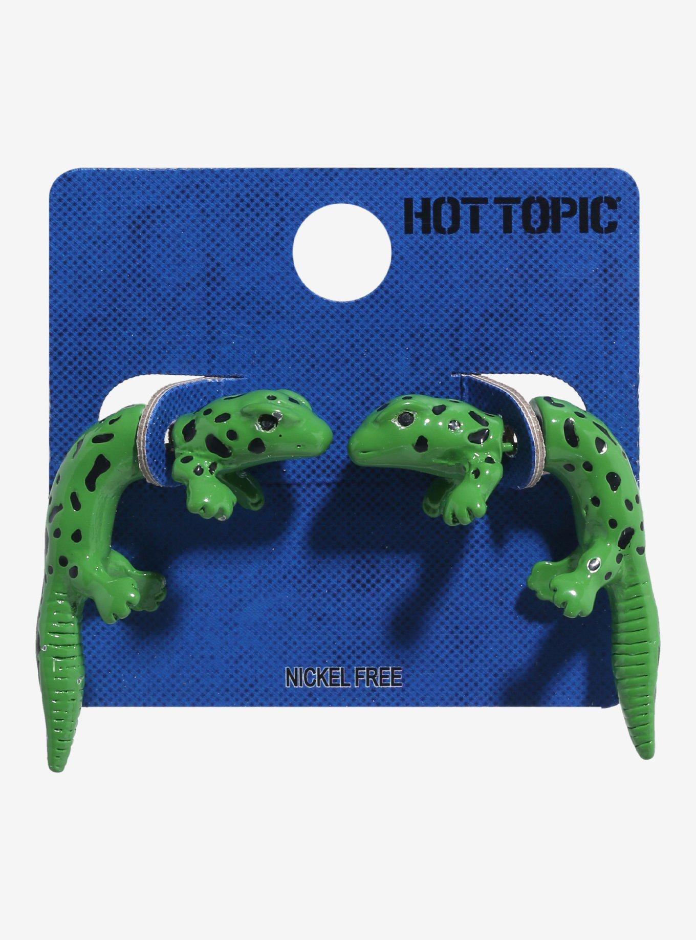 Spotted Lizard Front/Back Stud Earrings, , hi-res