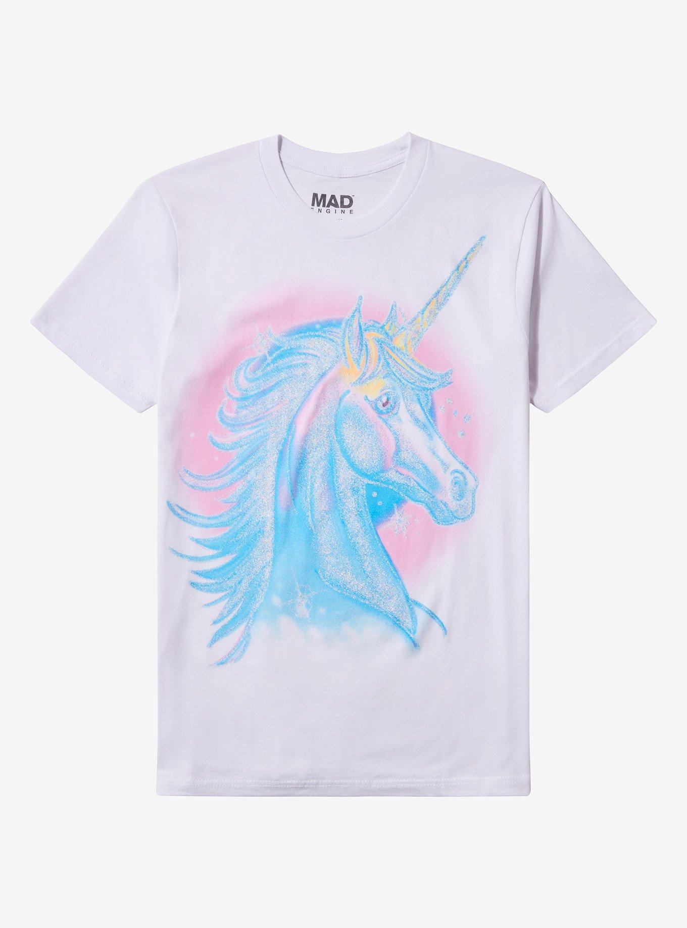 Airbrush Unicorn Glitter Girls T-Shirt, , hi-res