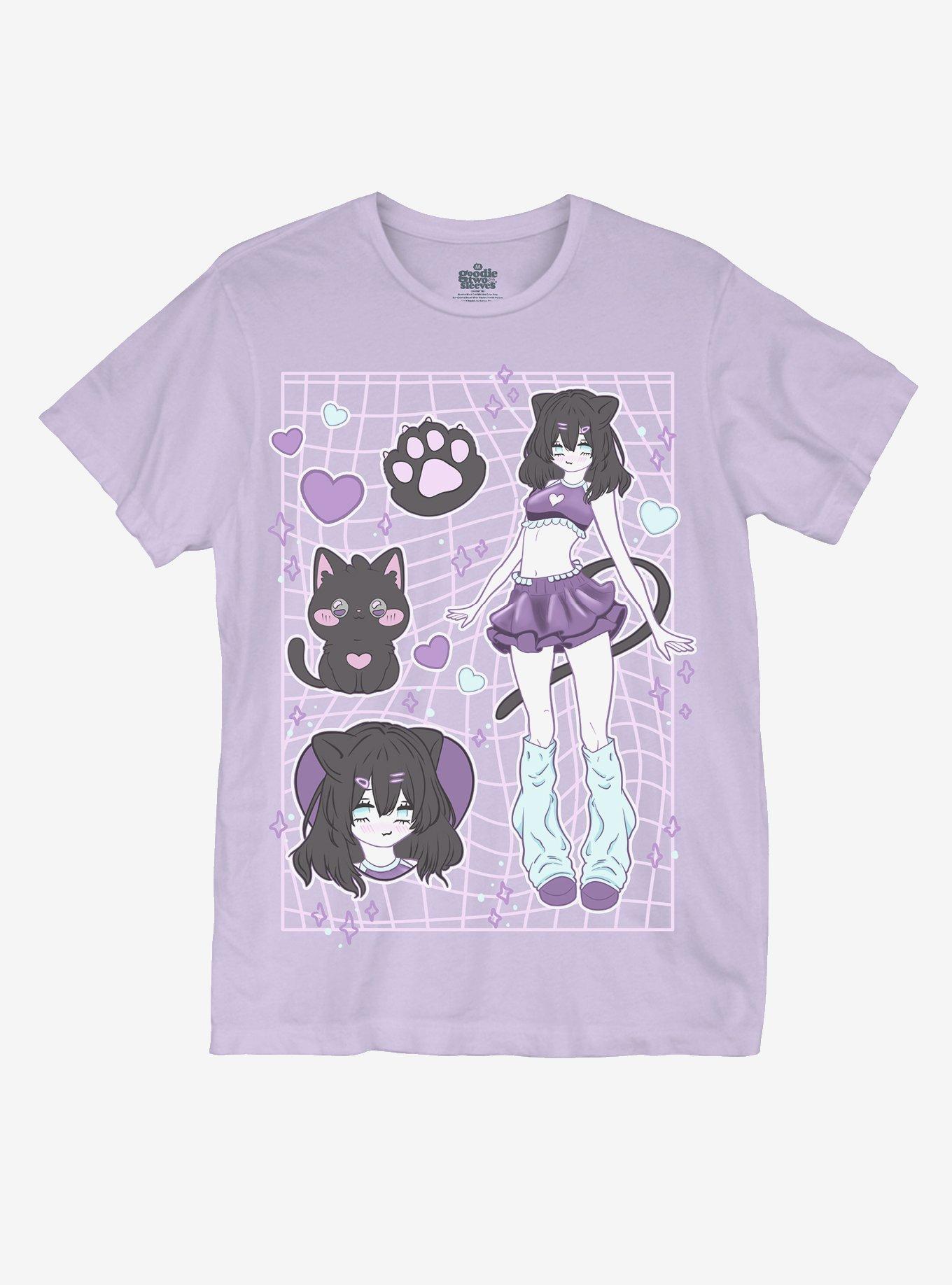 Kawaii Cat Girls T-Shirt By Goodie Two Sleeves, , hi-res