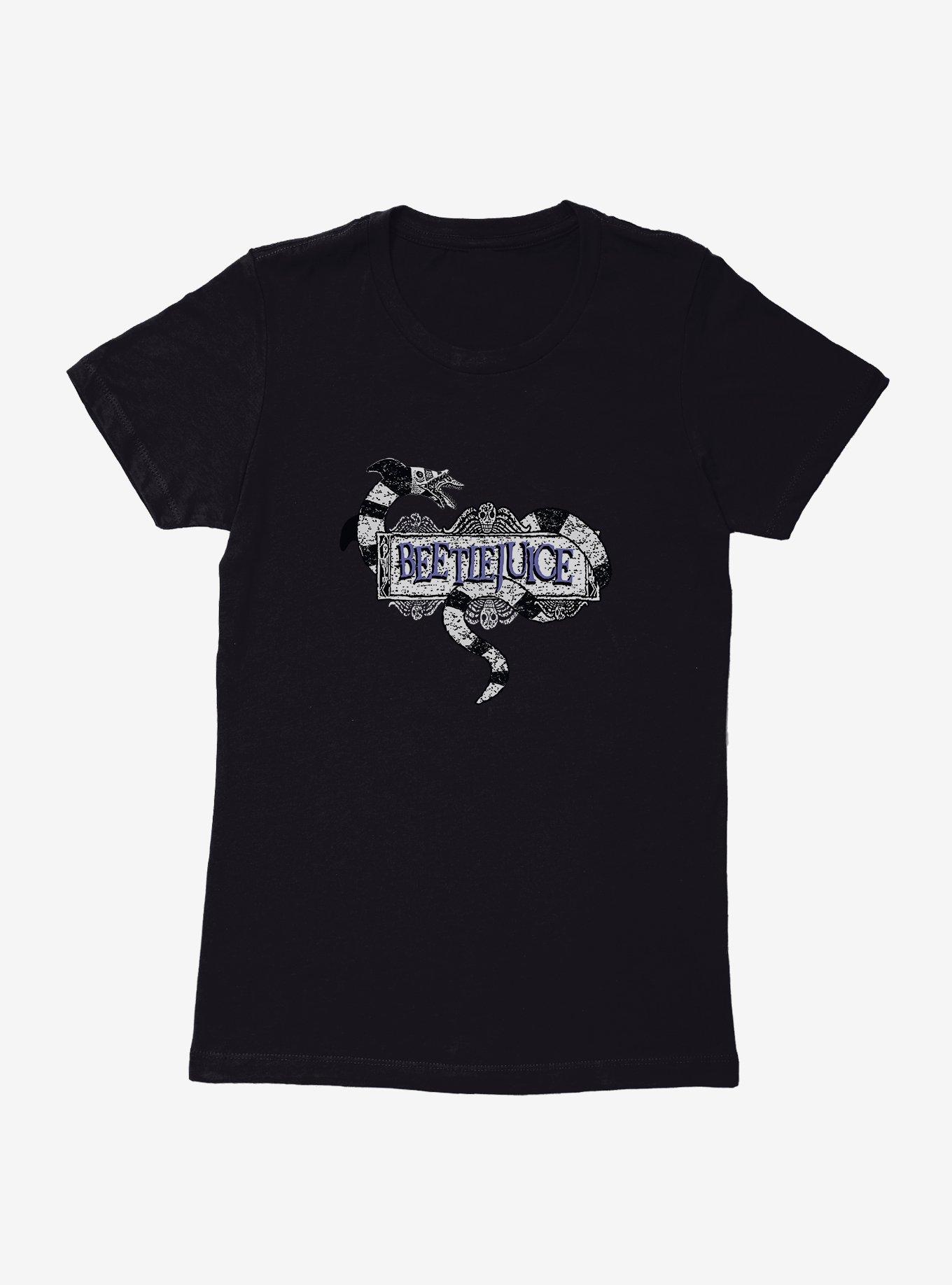 Beetlejuice Snake Logo Womens T-Shirt,All Products : American Fashion Style Bags On Sale