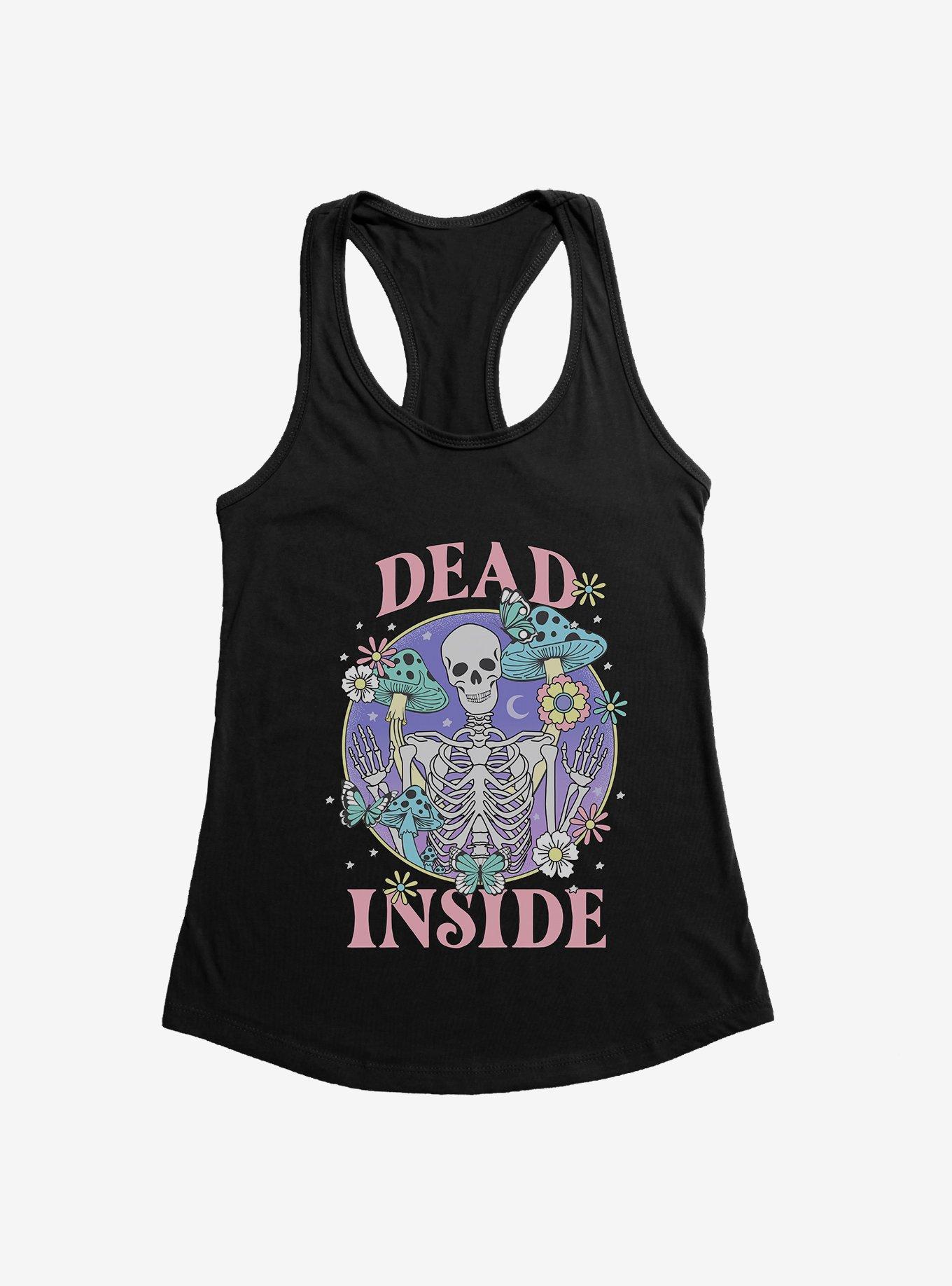 Dead Inside Skeleton Girls Tank, BLACK, hi-res