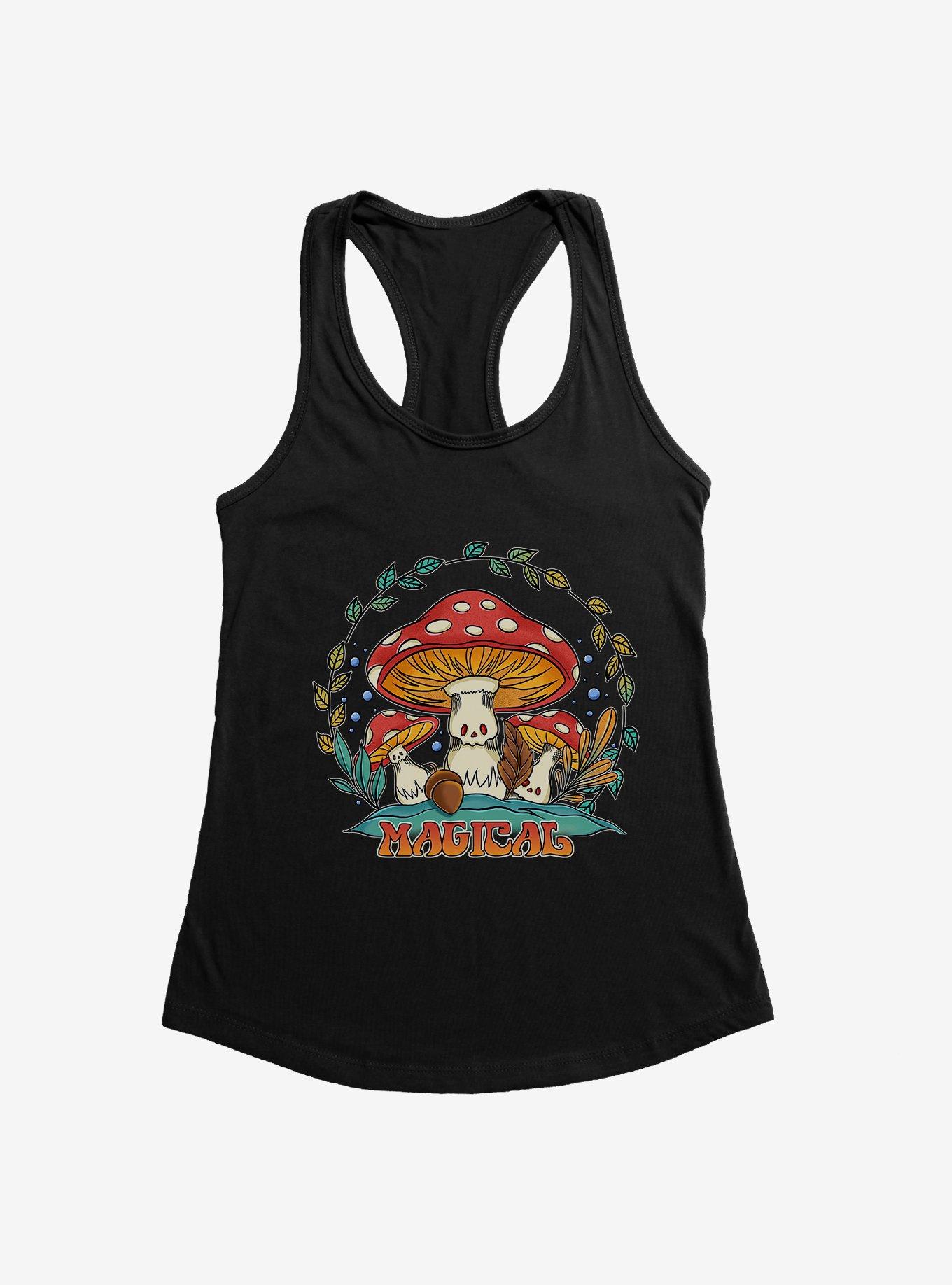 Magical Mushrooms Girls Tank, BLACK, hi-res