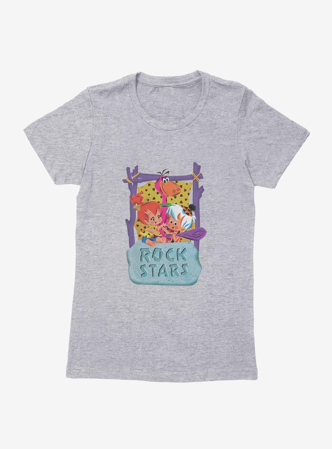 The Flintstones Pebbles And Bamm-Bamm Rock Stars Womens T-Shirt, HEATHER GREY, hi-res