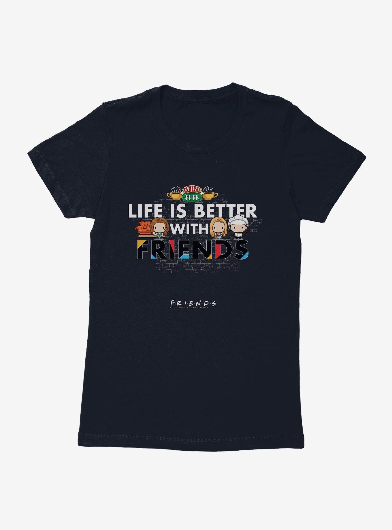 Friends Chibi Life Is Better Womens T-Shirt, MIDNIGHT NAVY, hi-res