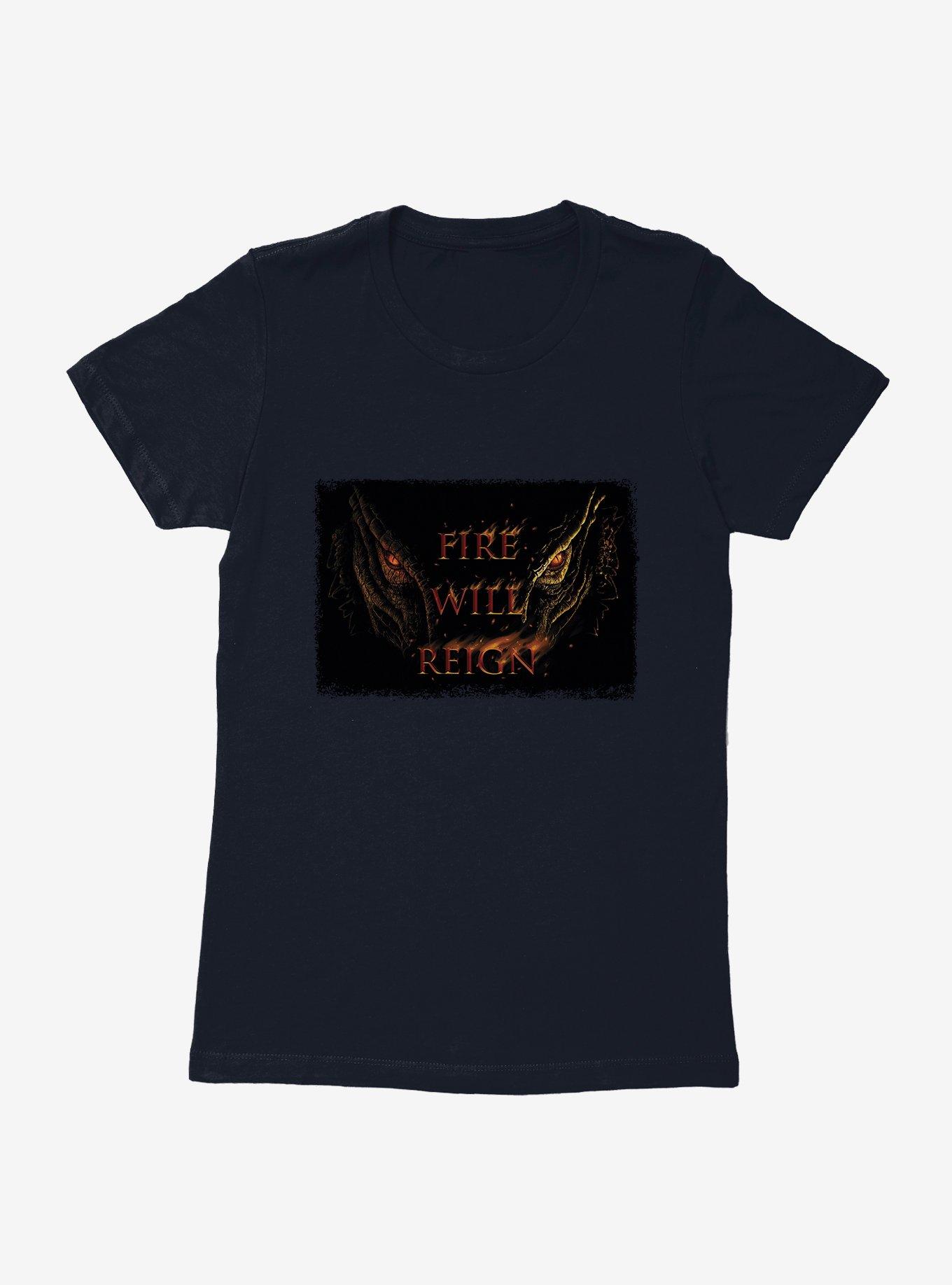 House Of The Dragon Fire WIll Reign Womens T-Shirt, MIDNIGHT NAVY, hi-res