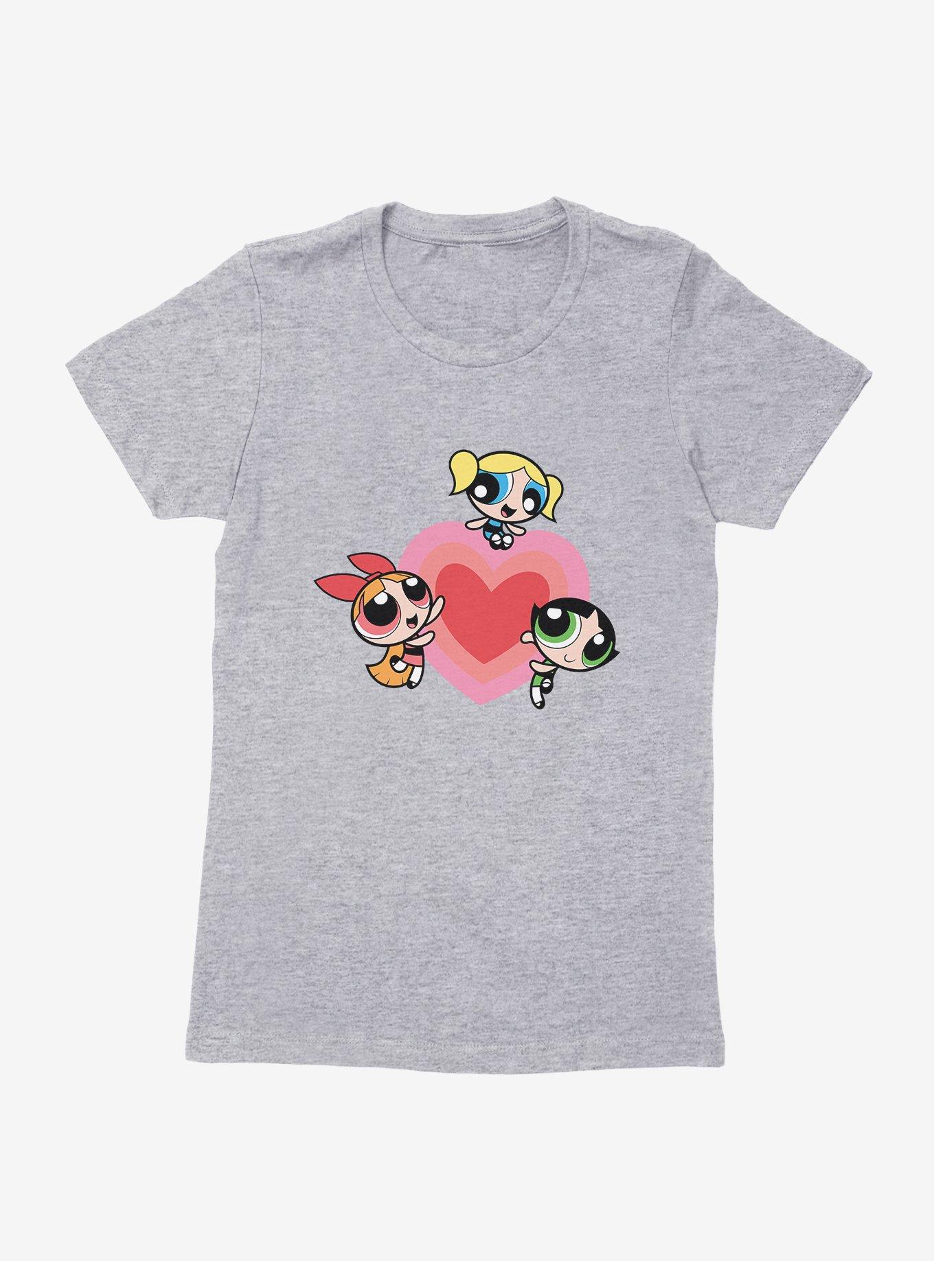 The Powerpuff Girls Heart Glow Womens T-Shirt, HEATHER GREY, hi-res