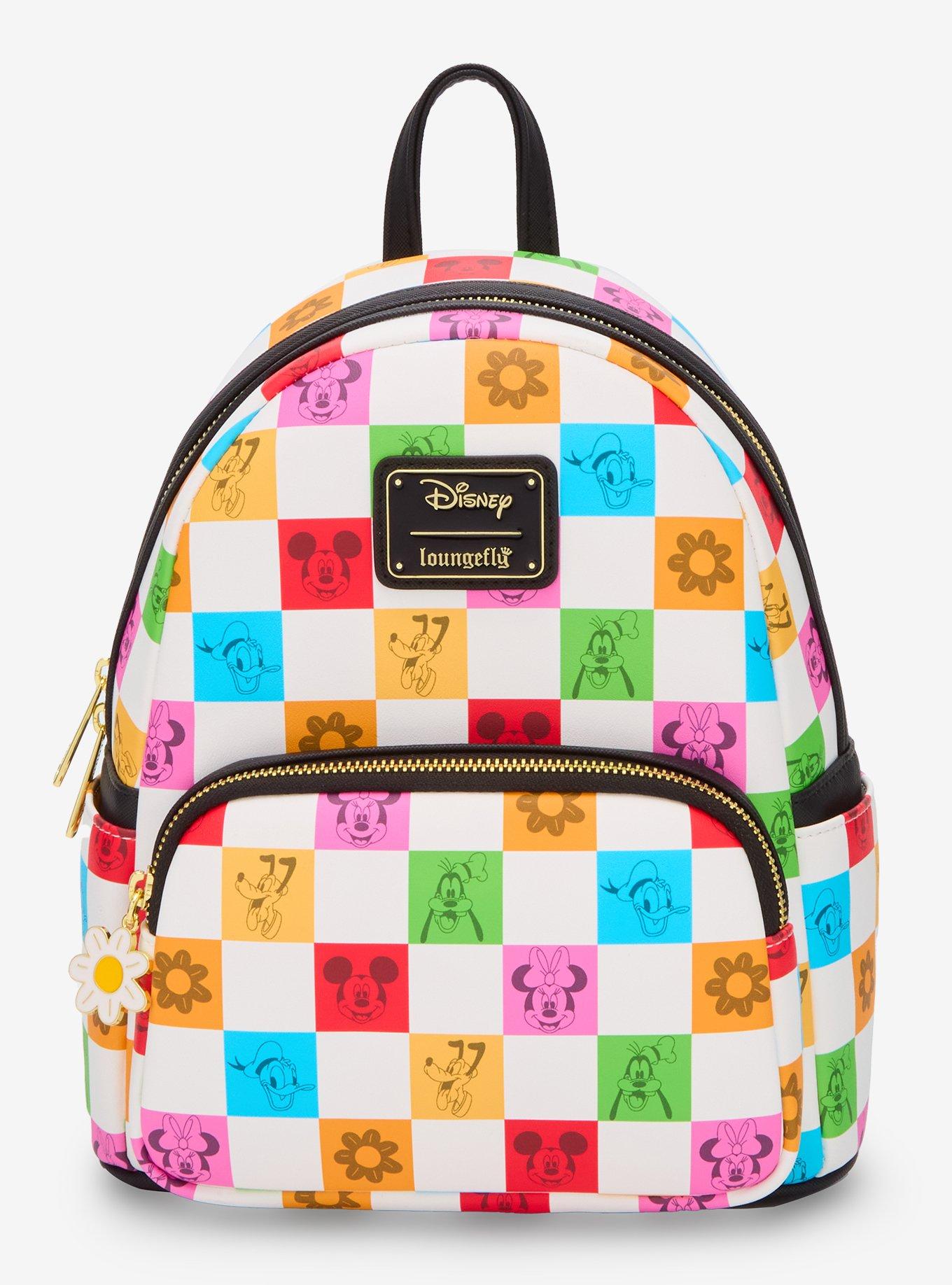 Loungefly Disney Mickey and Friends Checkered Colorful Mini Backpack — BoxLunch Exclusive, , hi-res