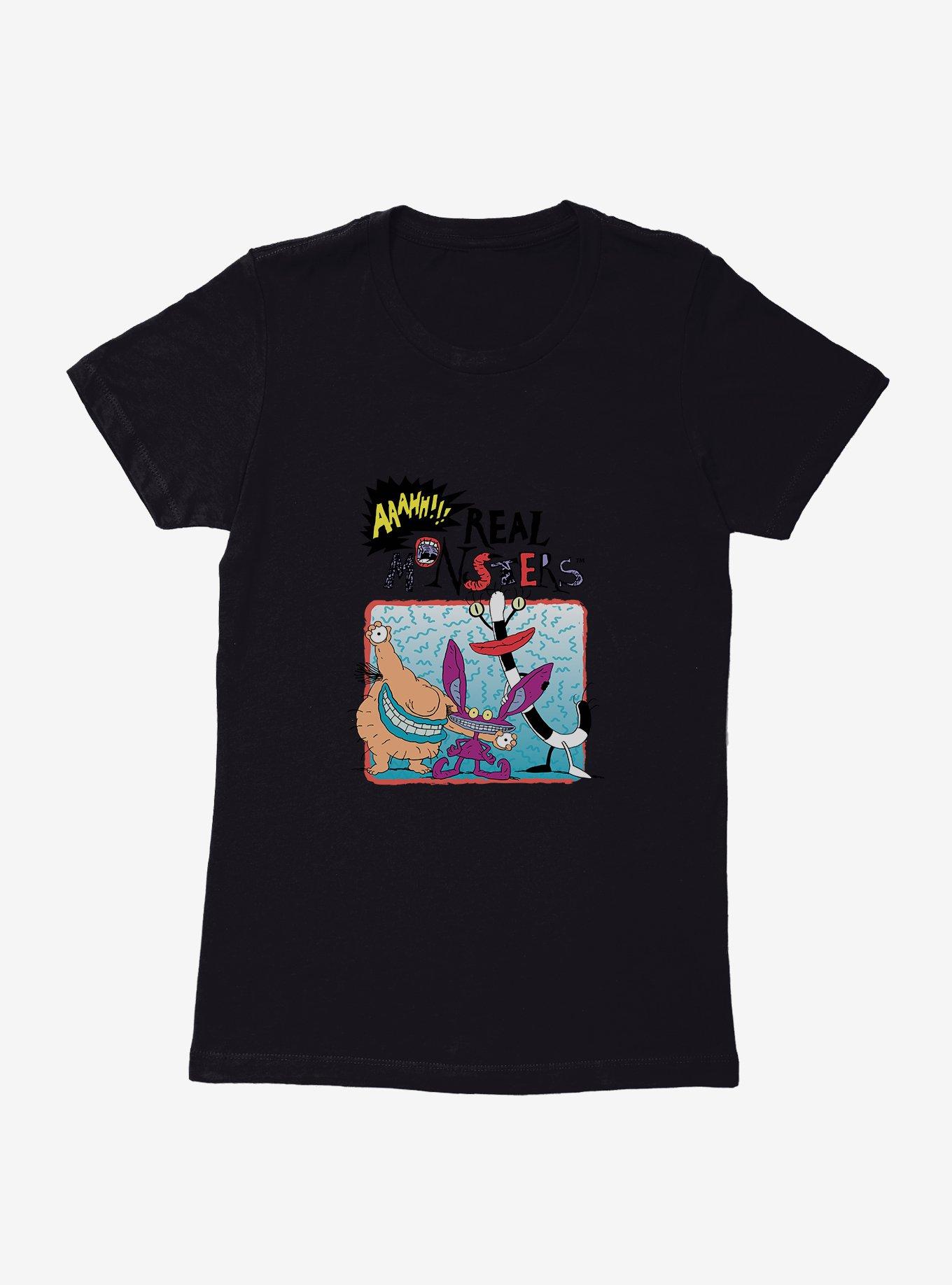 Aaahh!!! Real Monsters Group Pose Womens T-Shirt, BLACK, hi-res