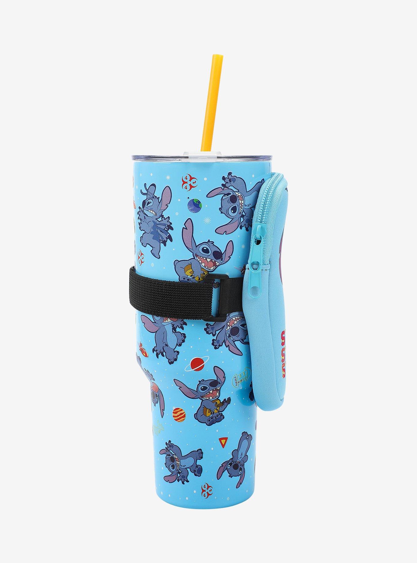 Disney Stitch Poses Stainless Steel Travel Cup With Pouch