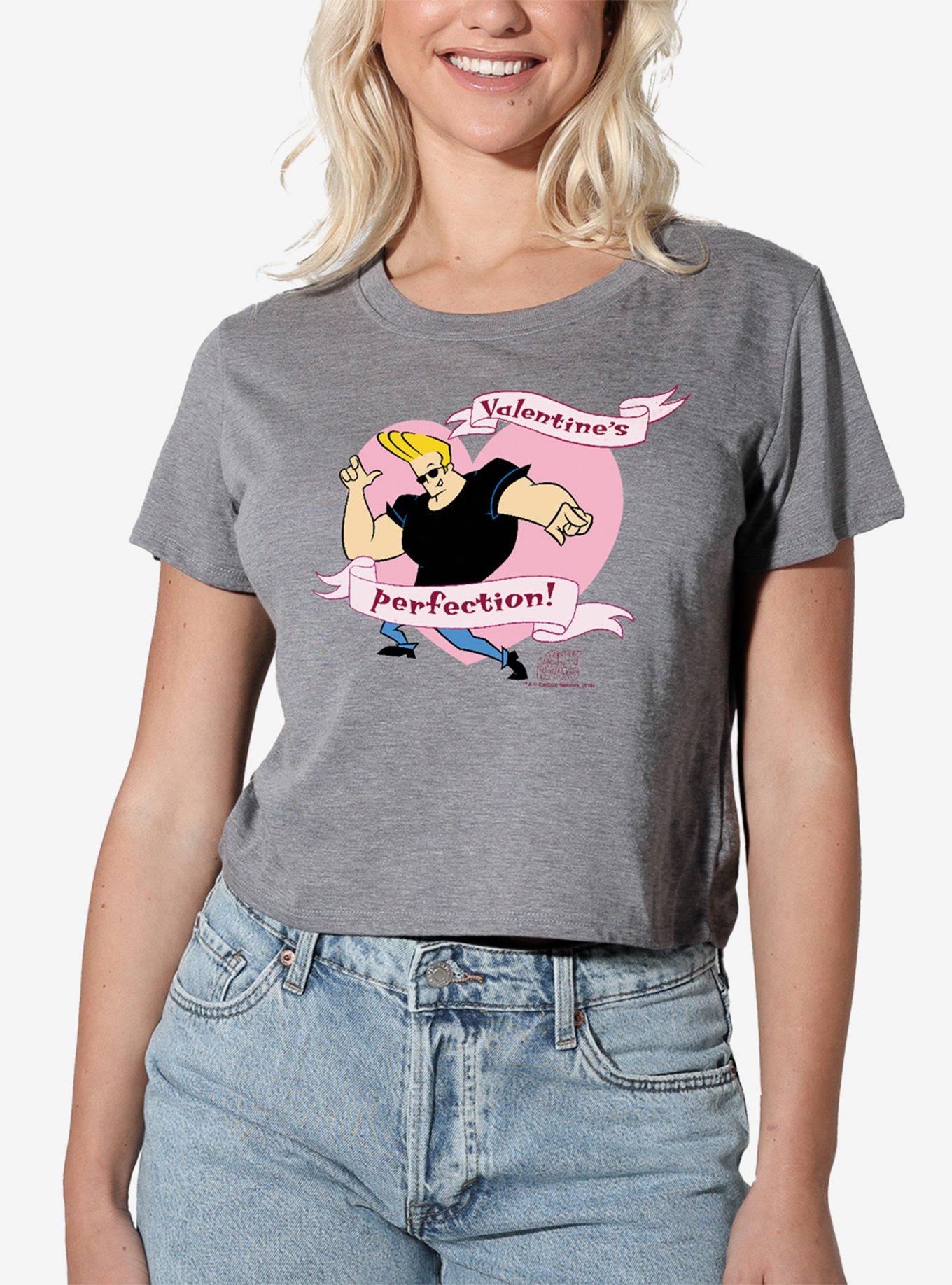 Johnny Bravo Valentines Perfection Women's Crop Top T-Shirt, , hi-res