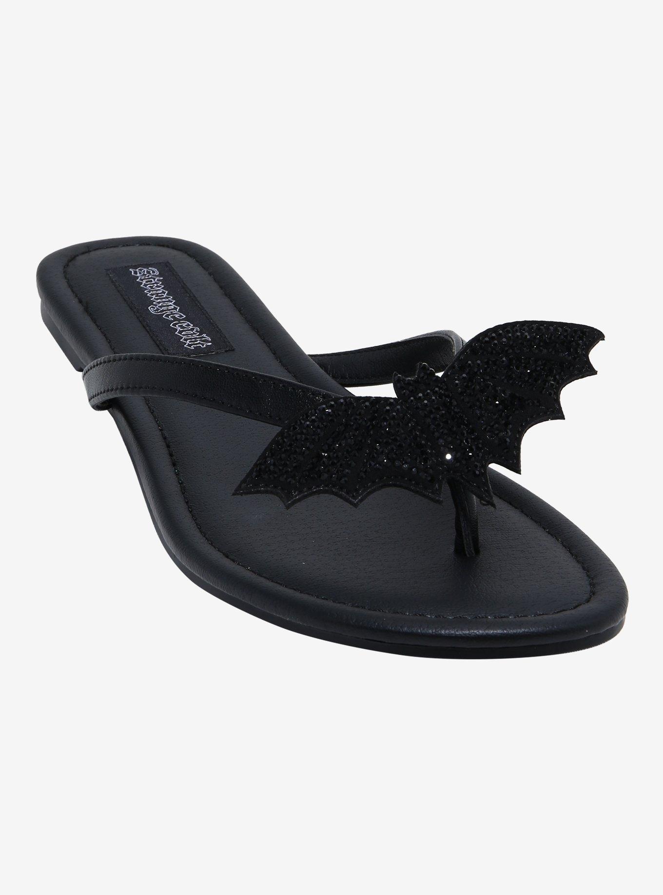 Strange Cvlt Betty Bat Black Rhinestone Sandals, , hi-res