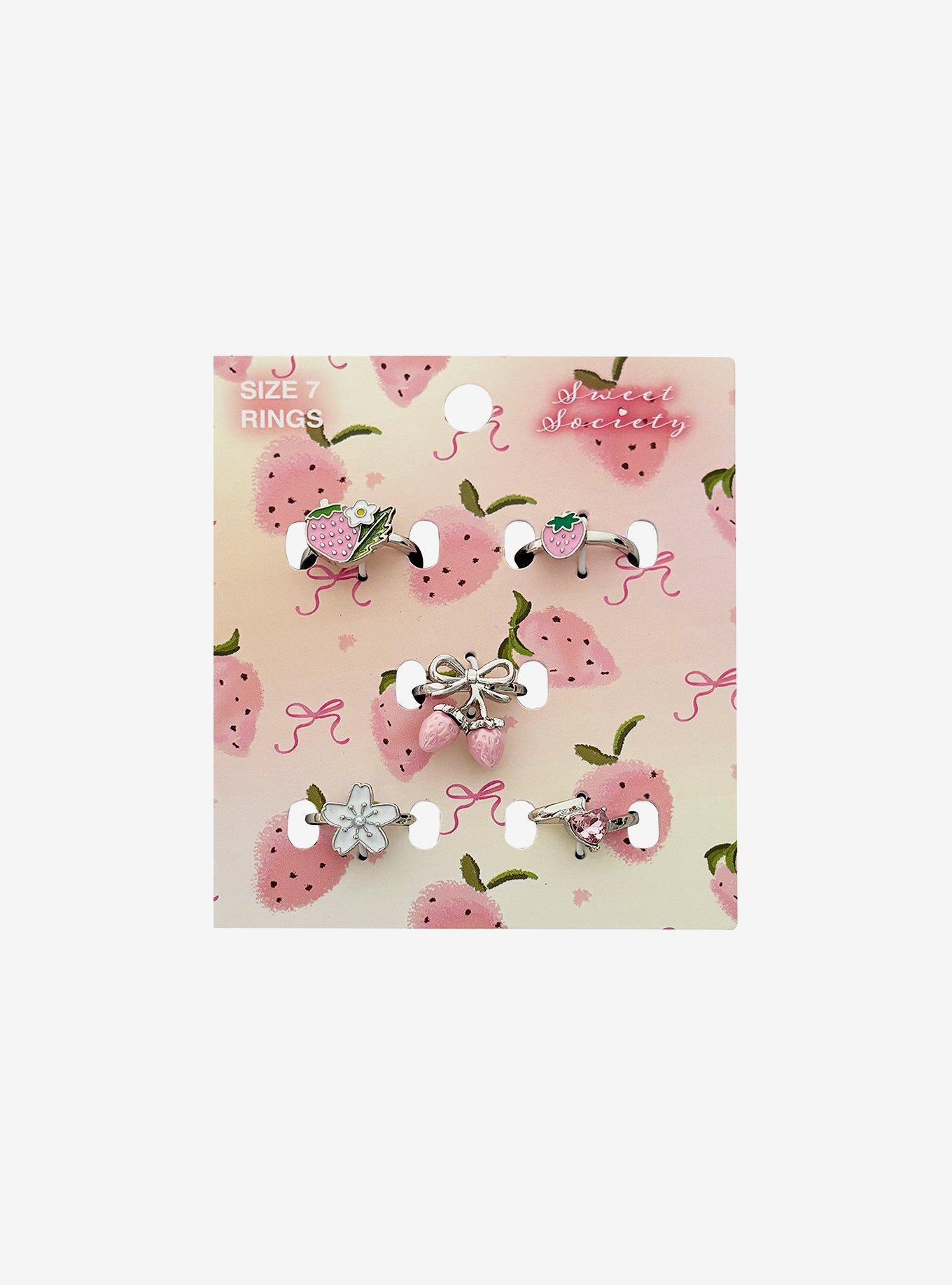 Sweet Society Strawberry Ring Set, , hi-res