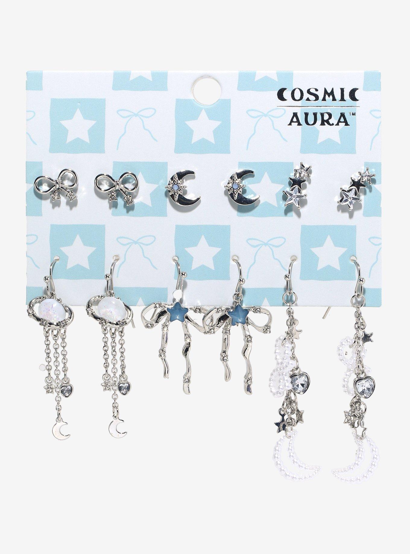 Cosmic Aura Celestial Bow Earring Set, , hi-res