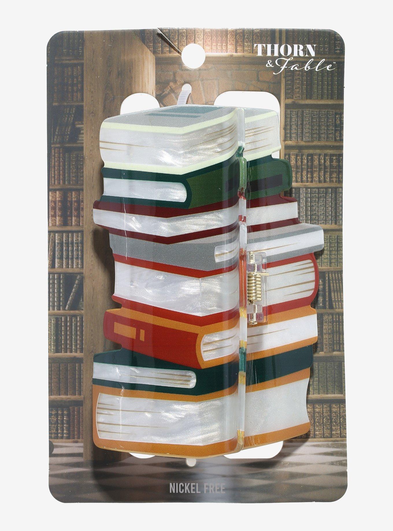 Thorn & Fable Stacked Books Claw Hair Clip, , hi-res