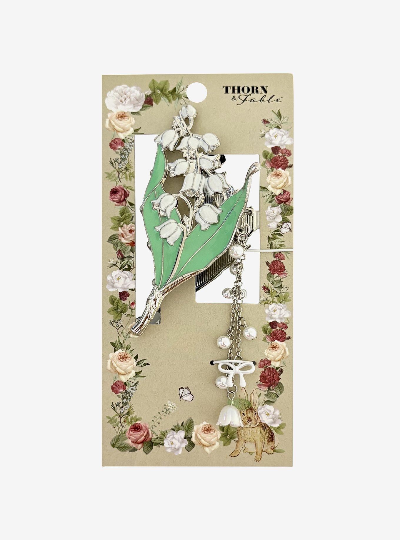 Thorn & Fable Lily Of The Valley Claw Hair Clip, , hi-res