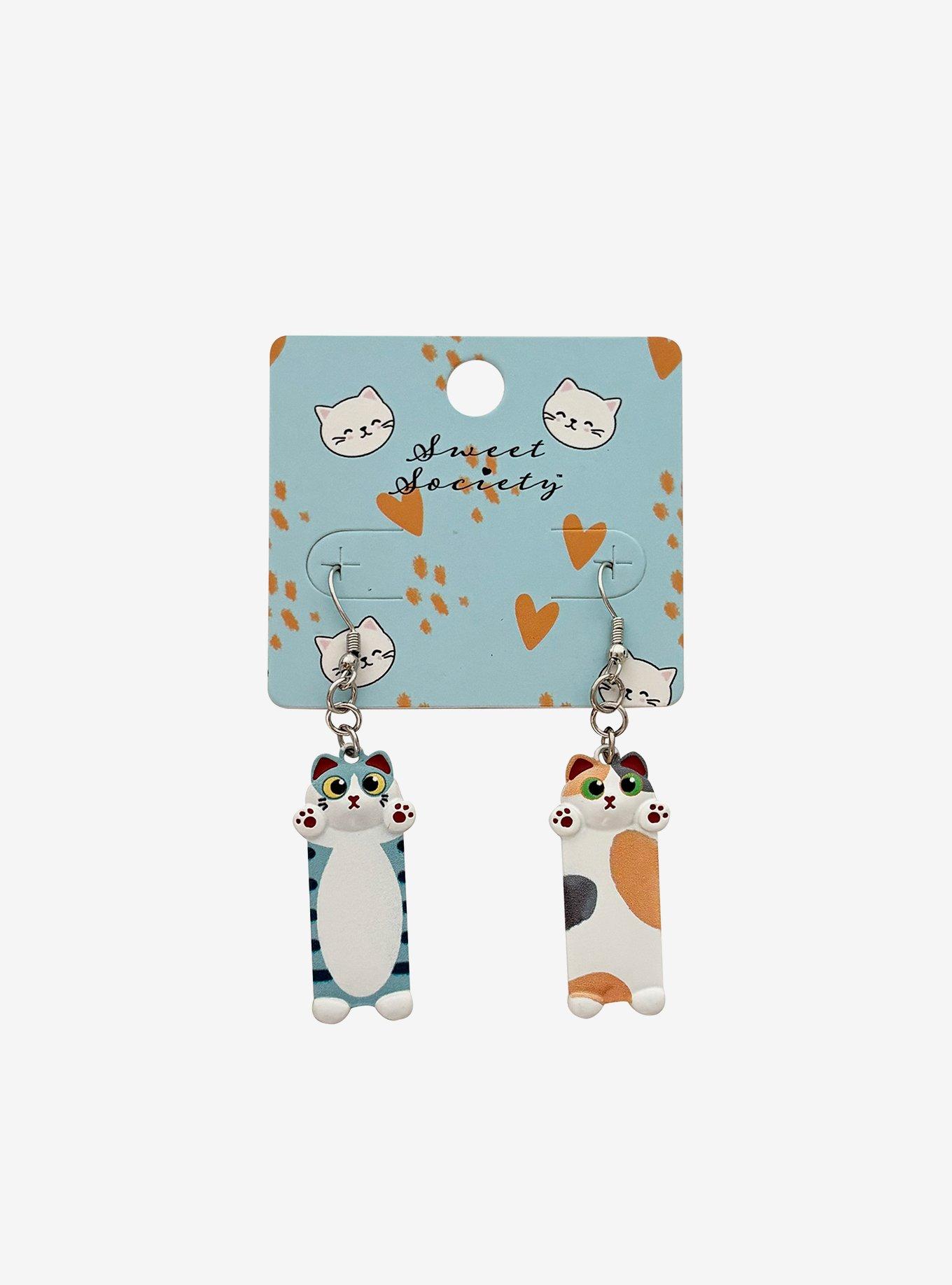 Sweet Society Long Kitty Mismatch Drop Earrings, , hi-res