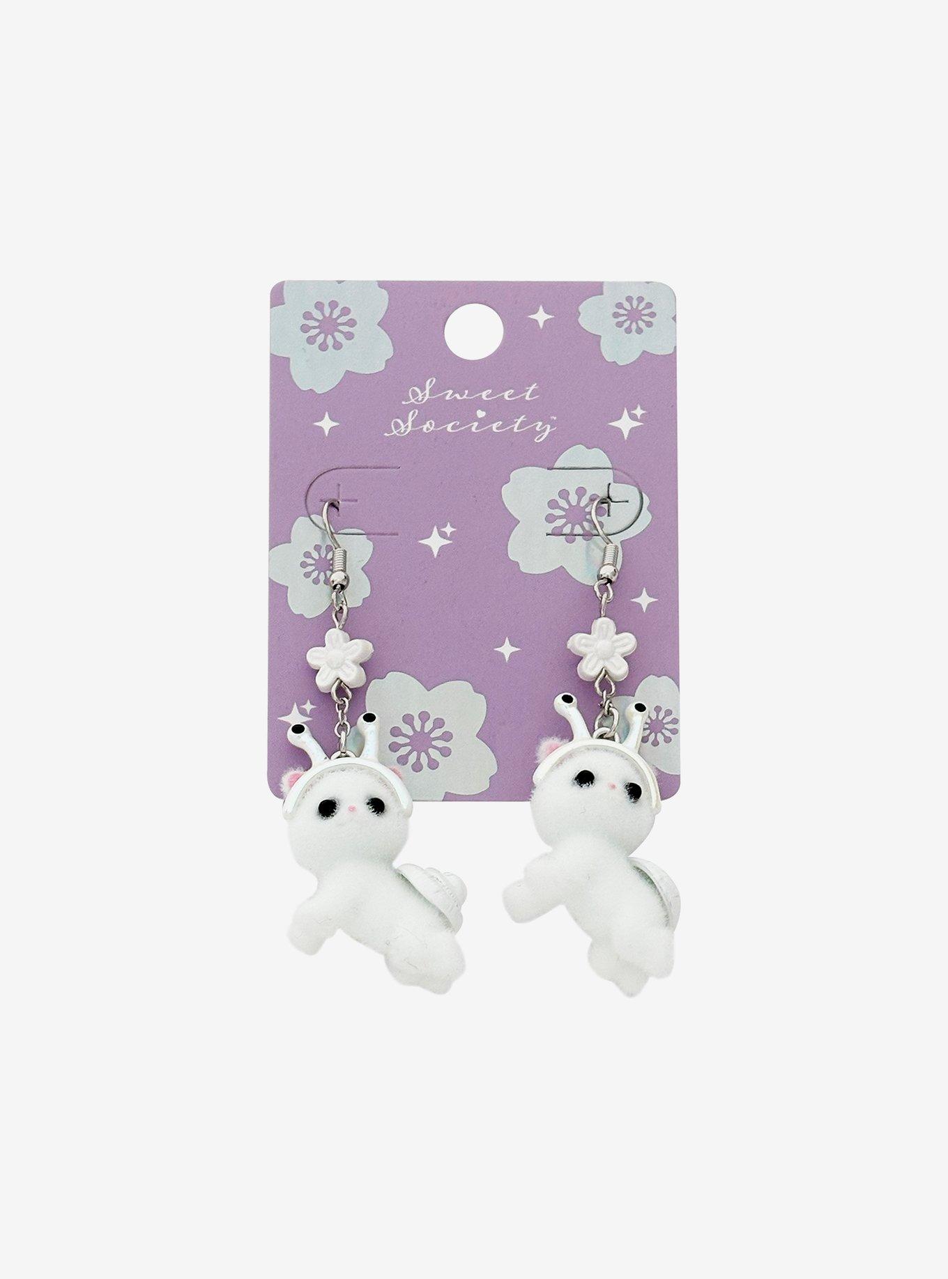 Sweet Society Snail Kitty Charm Earrings, , hi-res