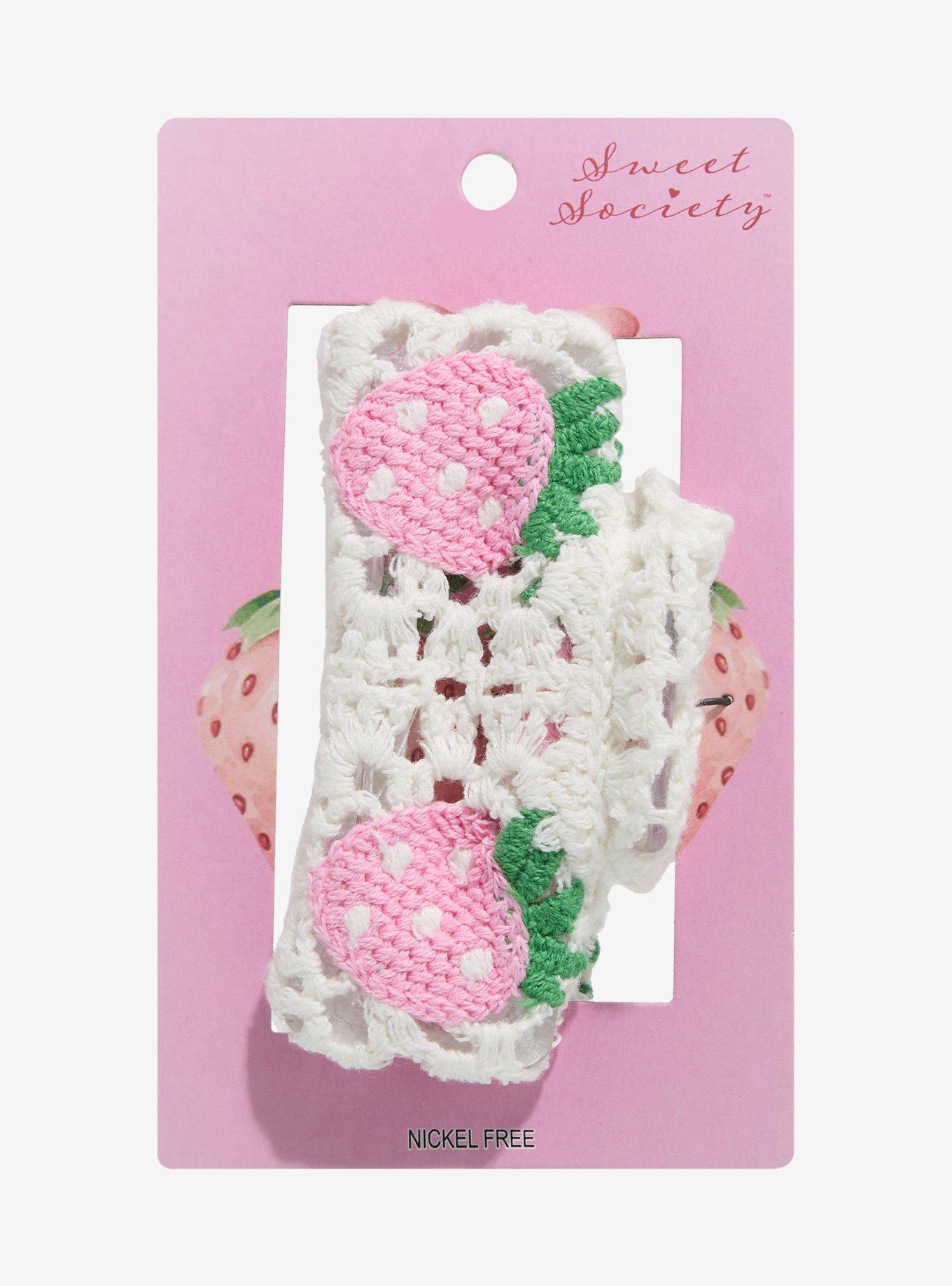 Sweet Society Crochet Strawberry Claw Hair Clip, , hi-res