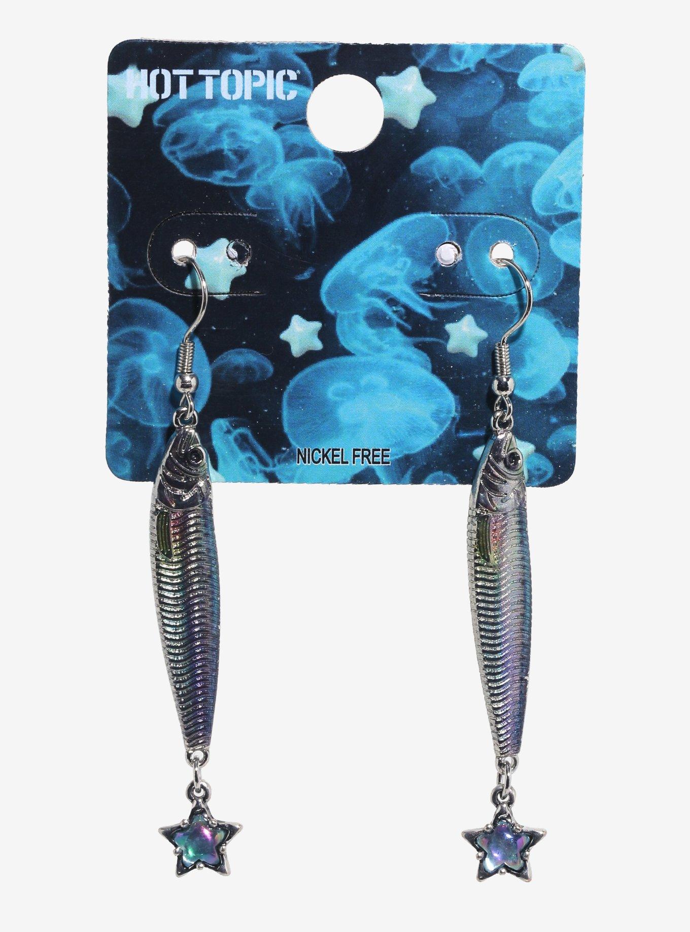 Iridescent Sardine Star Earrings, , hi-res
