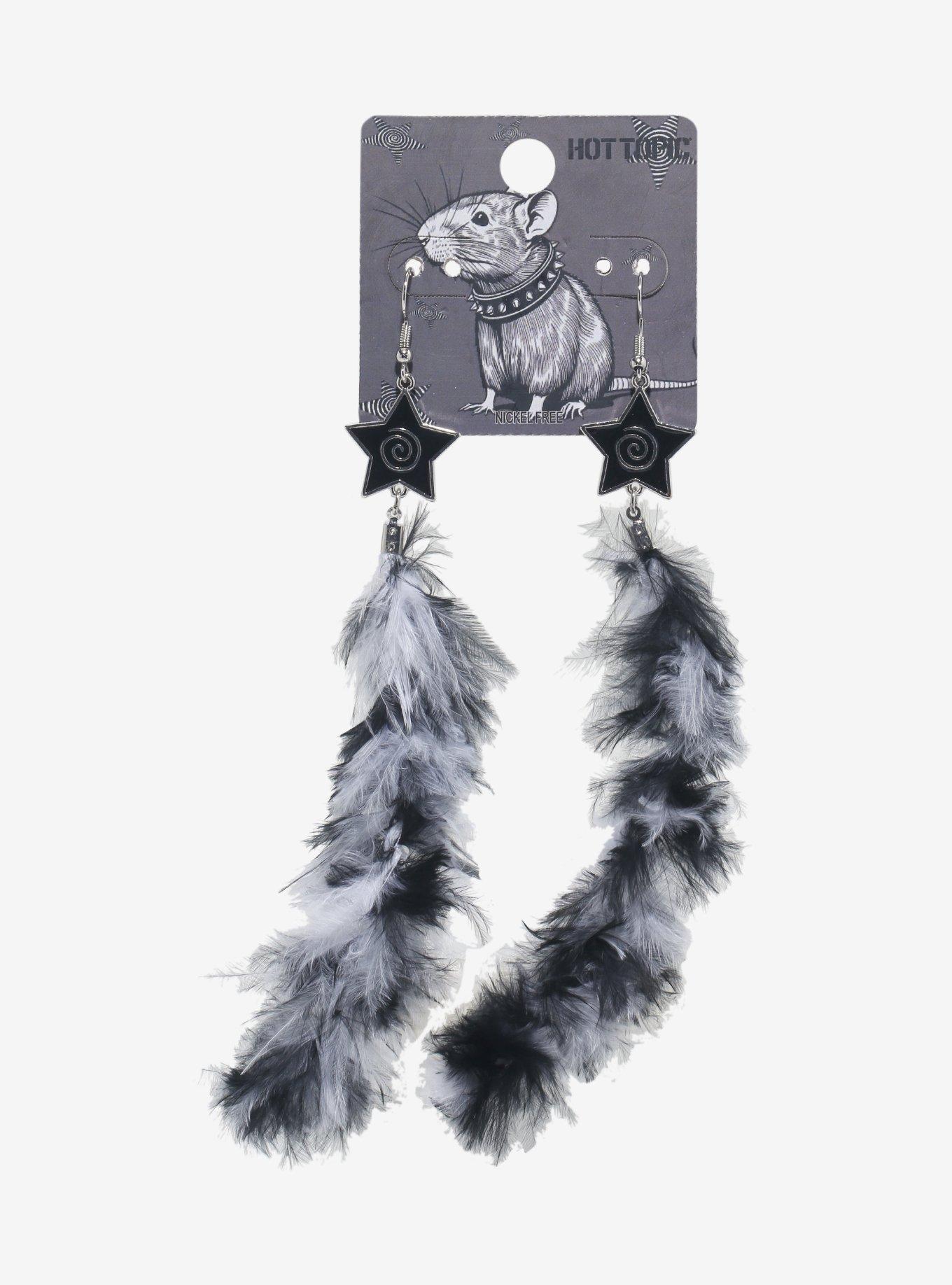 Spiral Star Fuzzy Rat Tail Drop Earrings, , hi-res