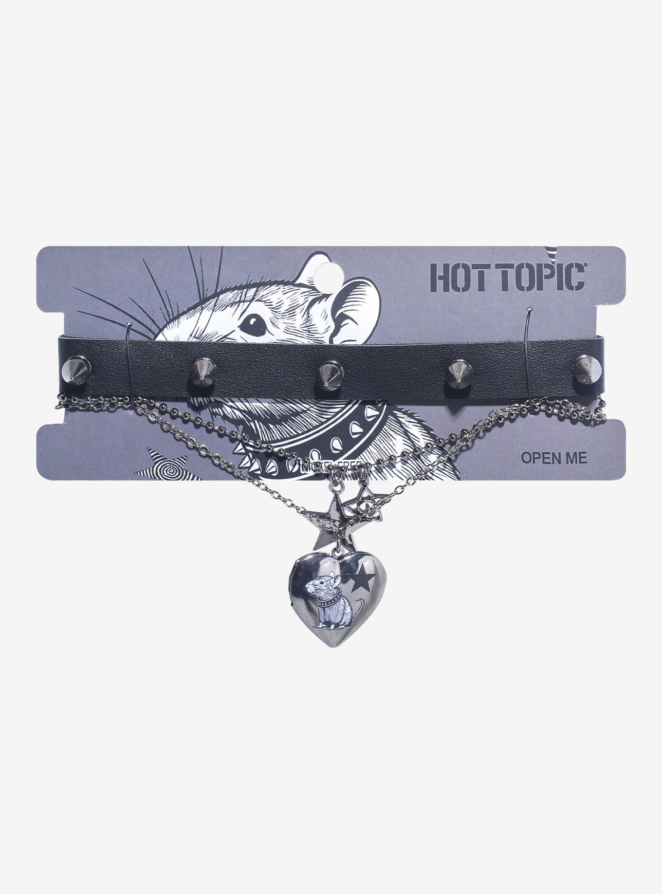 Rat Spike Locket Necklace Set, , hi-res