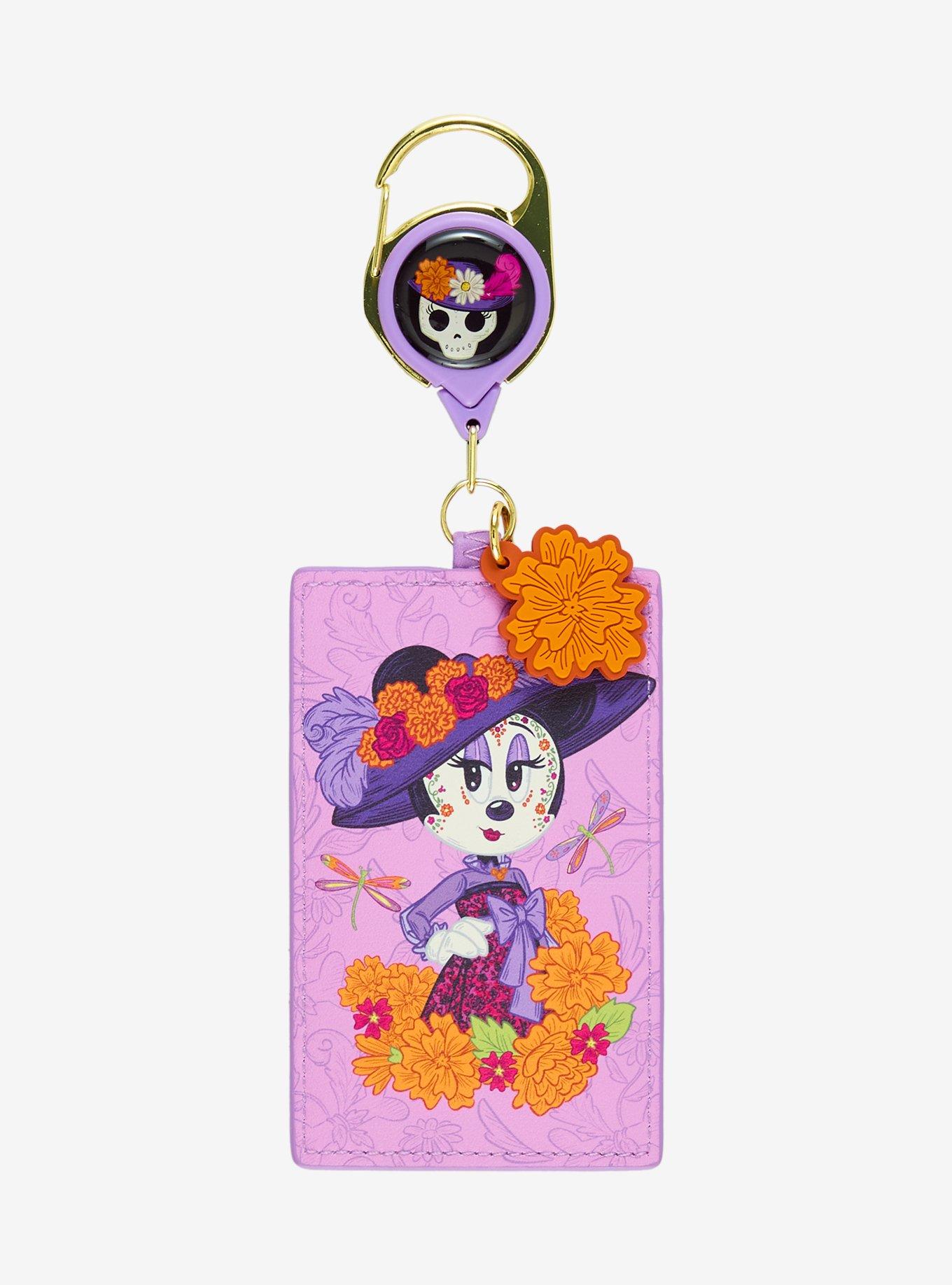 Disney Minnie Mouse Dia de los Muertos Floral Retractable Lanyard — BoxLunch Exclusive, , hi-res