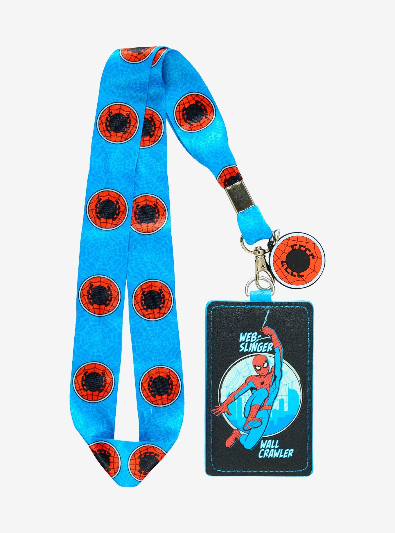 Marvel Spider-Man Logo Allover Print Lanyard - BoxLunch Exclusive, , hi-res