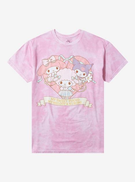 My Melody Kuromi My Sweet Piano Tea Tie-Dye Girls T-Shirt | Hot Topic