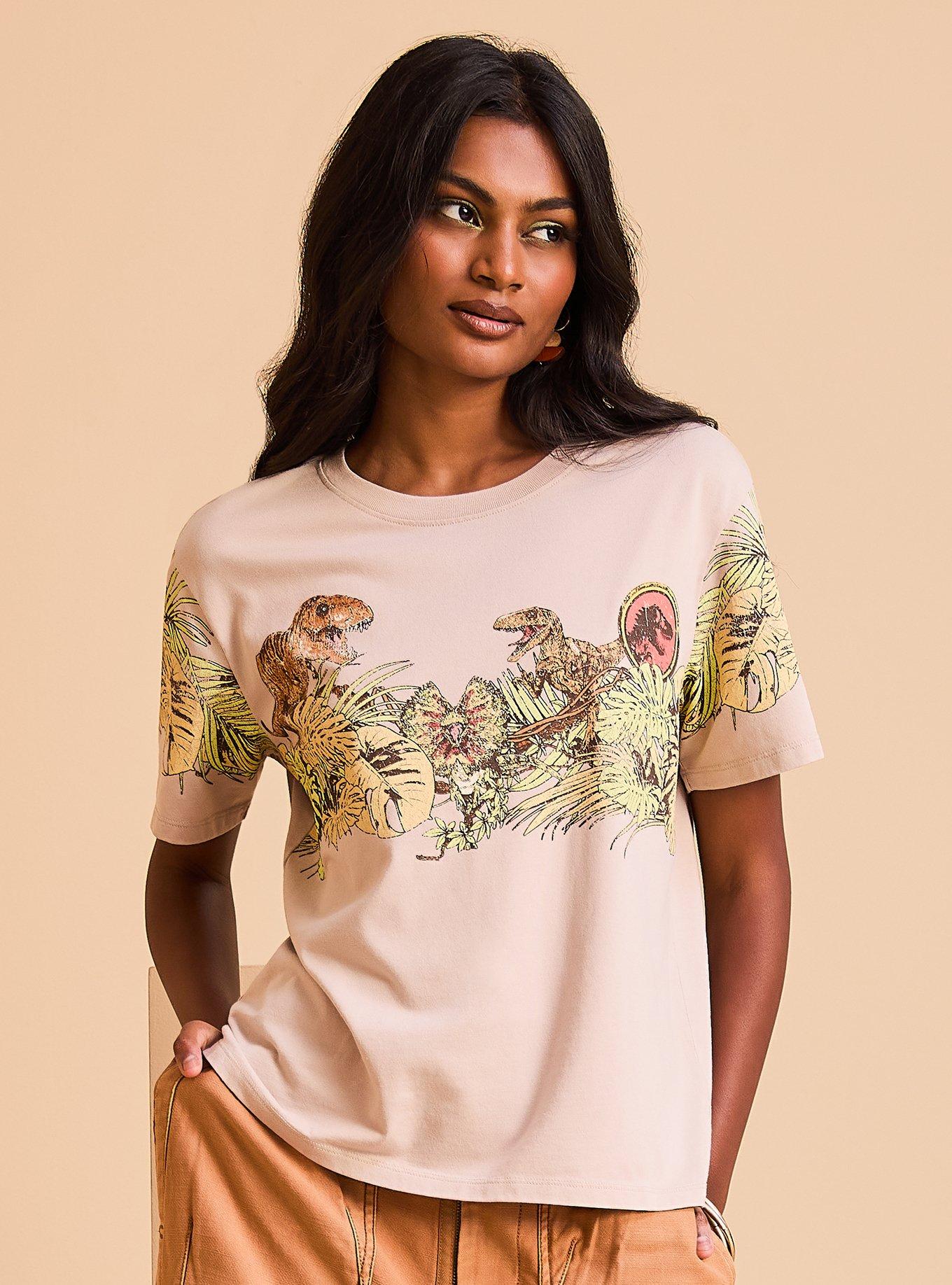 Jurassic Park Dinosaurs & Foliage Women's T-Shirt - BoxLunch Exclusive, , hi-res