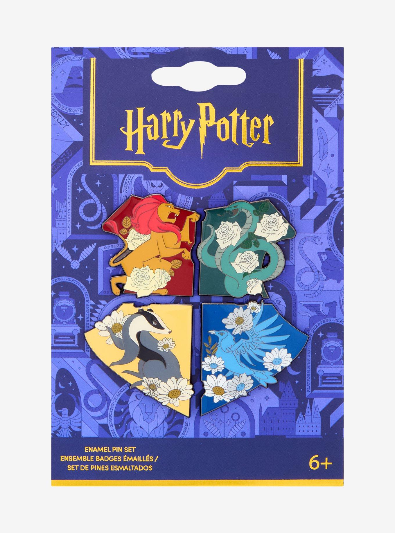 Harry Potter Hogwarts House Crest Enamel Pin Set - BoxLunch Exclusive, , hi-res