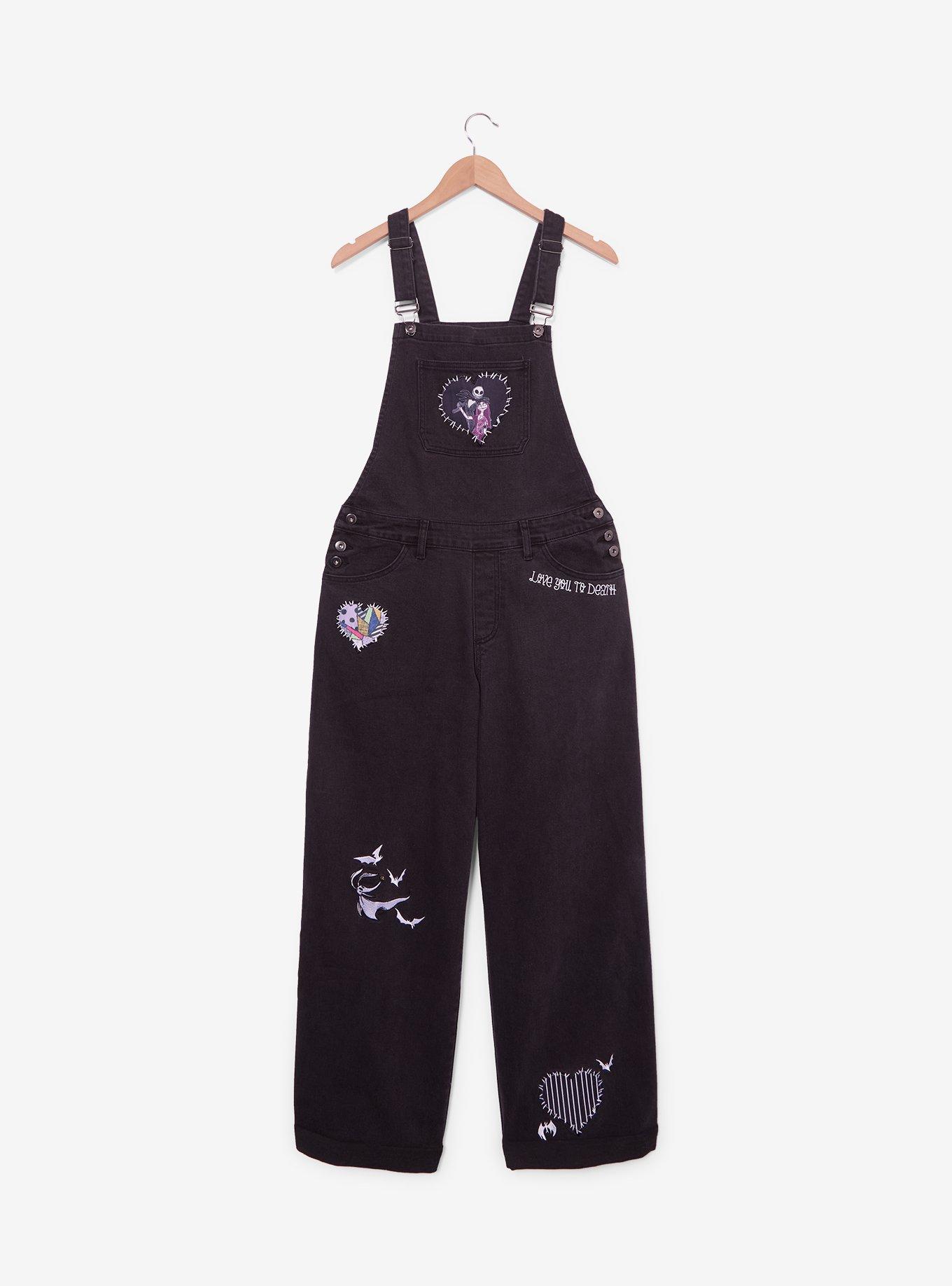 The Nightmare Before Christmas Jack & Sally Patchwork Glow-In-The-Dark Overalls, , hi-res